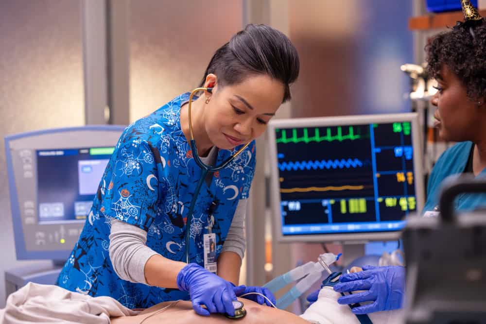 CHICAGO MED -- "What's Hiding in the Dark" Episode 1105 -- Pictured: Lynnette Li as Nurse Nancy -- (Photo by: George Burns Jr/NBC)