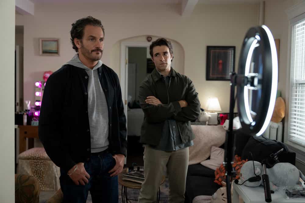 LAW & ORDER: SPECIAL VICTIMS UNIT Law & Order SVU Season 27 Episode 6 -- "Under The Influence" Episode 27006 -- Pictured: (l-r) Kevin Kane as Det. Terry Bruno, Corey Cott as Det. Jake Griffin -- (Photo by: Virginia Sherwood/NBC)