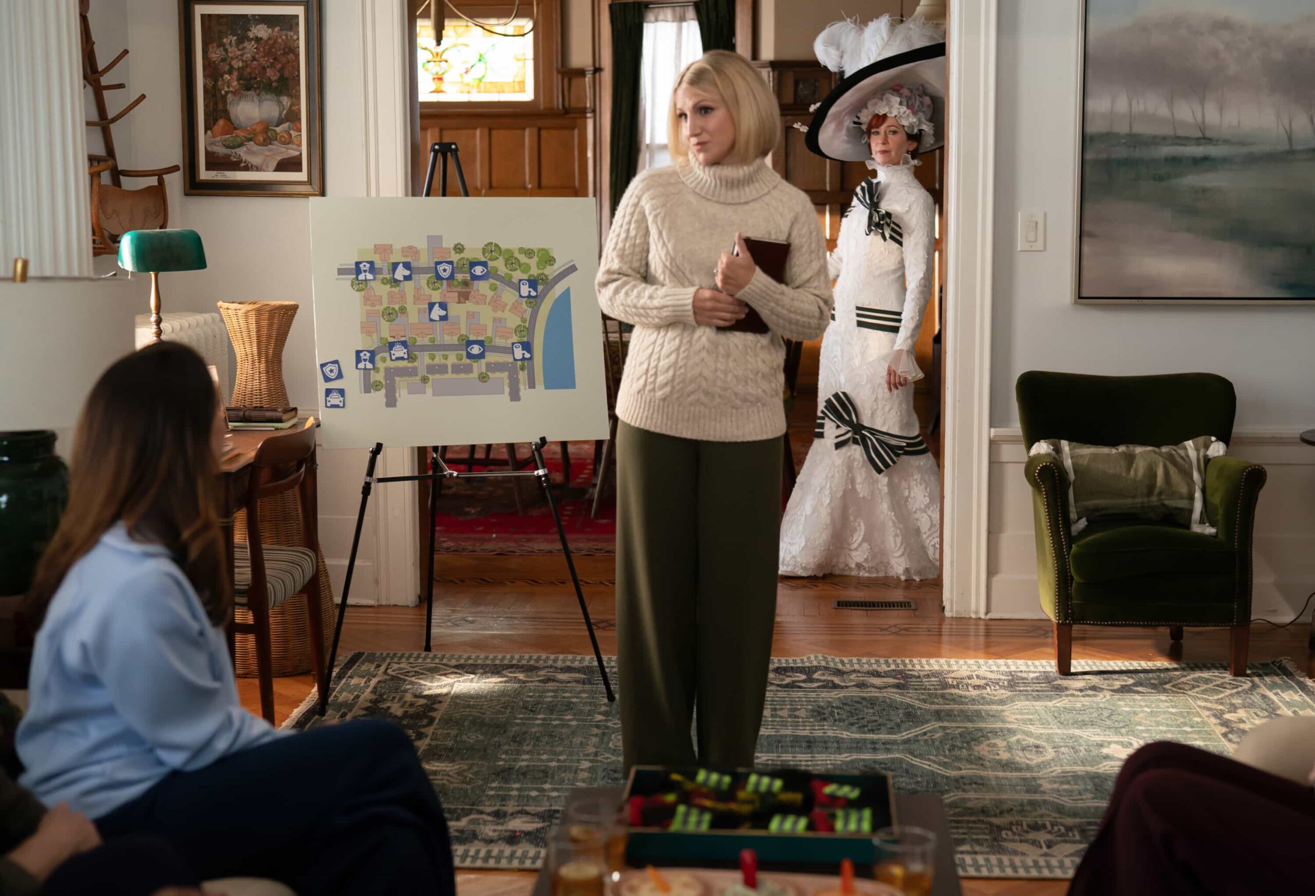 Elsbeth Season 3 episode 4 “Ick, A Bod” – Elsbeth must separate trick from treat in Sleepy Hollow when a rivalry reaches a ghoulish climax on Halloween night after a suburban housewife (Annaleigh Ashford) butts heads with a new neighbor. Meanwhile, Captain Wagner makes a frightening discovery about his daughter, on the CBS Original series ELSBETH, Thursday, Oct. 30 (10:00-11:00 PM, ET/PT) on the CBS Television Network and streaming on Paramount (live and on-demand for Paramount+ Premium plan subscribers, or on-demand for Paramount+ Essential subscribers the day after the episode airs).    Pictured (L-R): Annaleigh Ashford as Sharon Norman and Carrie Preston as Elsbeth Tascioni  Photo: Michael Parmelee/CBS ©2025 CBS Broadcasting, Inc. All Rights Reserved.