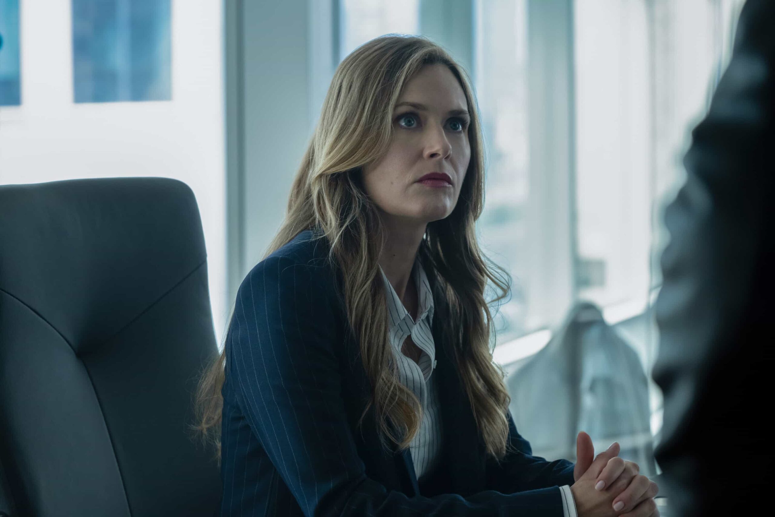 Boston Blue Season 1 Episode 3 “History” – A body found on the Boston wharf pulls Lena and Danny into a tense drug investigation alongside Lena’s former partner, Detective Brian Rodgers (Ryan Broussard), sparking personal and professional friction. Jonah and Sean chase down a missing man tied to a scavenger hunt, while Sarah and Mae navigate emotional challenges at home and in court, on BOSTON BLUE, Friday, Oct. 31 (10:00-11:00 PM, ET/PT) on the CBS Television Network, and streaming on Paramount+ (live and on-demand for Paramount+ subscribers, or on-demand for Paramount+ Essential subscribers the day after the episode airs)*. Pictured: Maggie Lawson as Sarah Silver Photo: Christos Kalohoridis/CBS ©2025 CBS Broadcasting, Inc. All Rights Reserved.