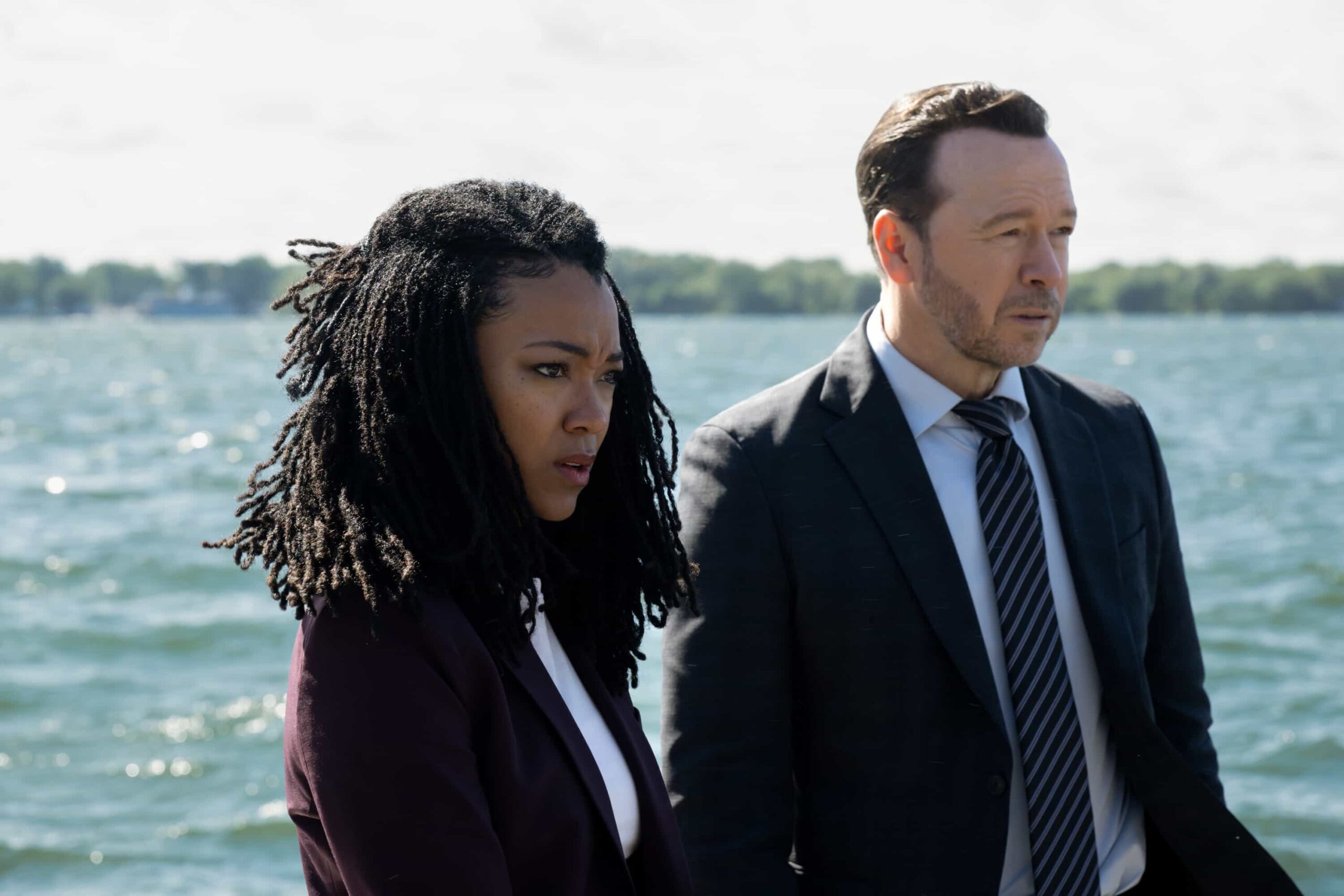 Boston Blue Season 1 Episode 3 “History” – A body found on the Boston wharf pulls Lena and Danny into a tense drug investigation alongside Lena’s former partner, Detective Brian Rodgers (Ryan Broussard), sparking personal and professional friction. Jonah and Sean chase down a missing man tied to a scavenger hunt, while Sarah and Mae navigate emotional challenges at home and in court, on BOSTON BLUE, Friday, Oct. 31 (10:00-11:00 PM, ET/PT) on the CBS Television Network, and streaming on Paramount+ (live and on-demand for Paramount+ subscribers, or on-demand for Paramount+ Essential subscribers the day after the episode airs)*. Pictured (L-R): Sonequa Martin-Green as Lena Silver and Donnie Wahlberg as Danny Reagan Photo: Christos Kalohoridis/CBS ©2025 CBS Broadcasting, Inc. All Rights Reserved.