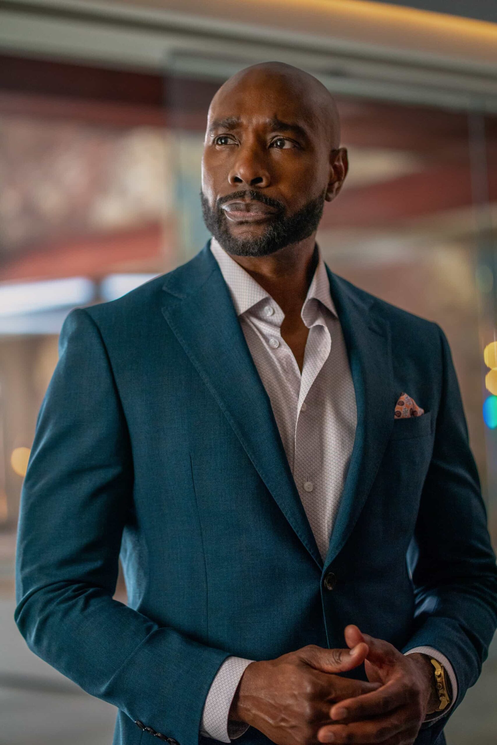 “Happy When It Rains” – Watson and the team jump into action when four new patients are brought to UHOP with wounds that appear to be infected with a flesh-eating bacterium following a tornado. Meanwhile, Shinwell searches for meaning as a nursing student and Adam’s wedding to Lauren risks being halted, on the CBS Original series WATSON, Monday, Nov. 3 (10:00-11:00 PM, ET/PT) on the CBS Television Network, and streaming on Paramount+* (live and on-demand for Paramount+ Premium plan subscribers, or on-demand for Paramount+ Essential subscribers the day after the episode airs).  Pictured: Morris Chestnut as Dr. John Watson    Photo: Colin Bentley/CBS ©2025 CBS Broadcasting, Inc. All Rights Reserved.