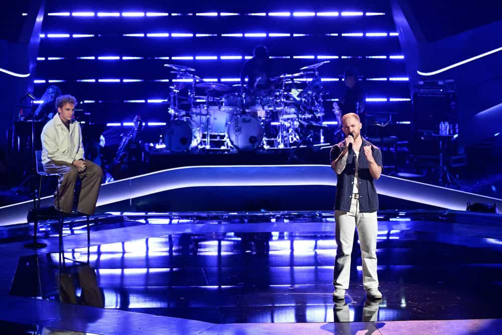 THE VOICE -- The Knockouts Part 2 Episode 2811 -- Pictured: (l-r) Aiden Ross, Liam Von Elbe -- (Photo by: Griffin Nagel/NBC)