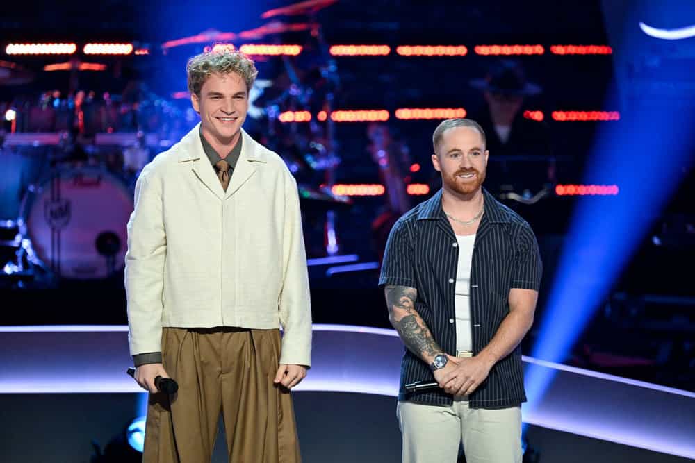 THE VOICE -- The Knockouts Part 2 Episode 2811 -- Pictured: (l-r) Aiden Ross, Liam Von Elbe -- (Photo by: Griffin Nagel/NBC)