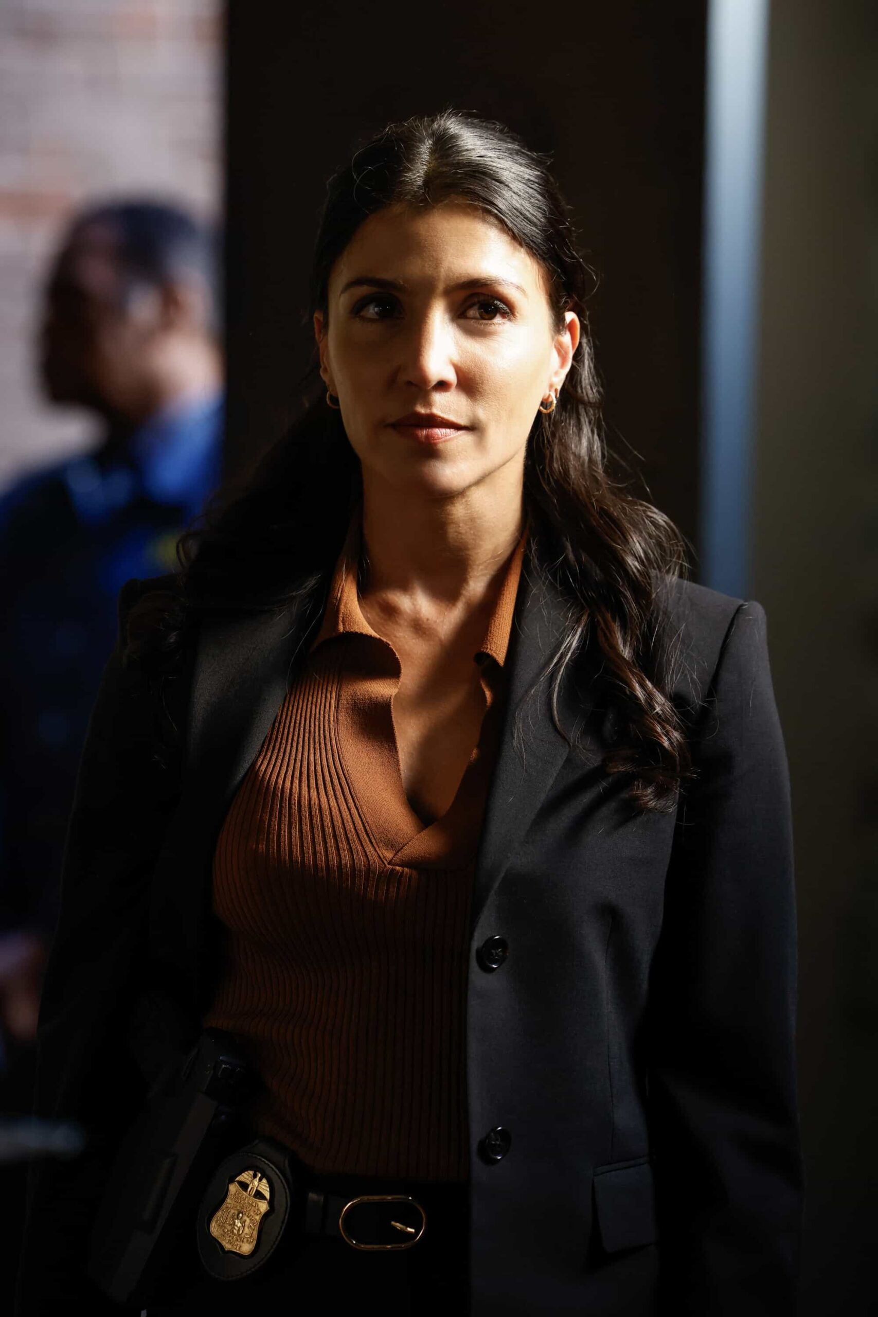 NCIS Season 23 Episode 4 “Gone Girls” – The team investigates a U.S. marine who is believed to have kidnapped the wife of one of the most powerful men at the Department of Justice, on the CBS Original series NCIS, Tuesday, Nov. 4 (8:00-9:00 PM, ET/PT) on the CBS Television Network, and streaming on Paramount+ (live and on demand for Paramount+ Premium plan subscribers, or on demand for Paramount+ Essential subscribers the day after the episode airs)*. Series star Rocky Carroll directs the episode.  Pictured (L-R): Nazneen Contractor as Senior FBI Agent Beth Rollins.  Photo: Sonja Flemming/CBS ©2025 CBS Broadcasting, Inc. All Rights Reserved.