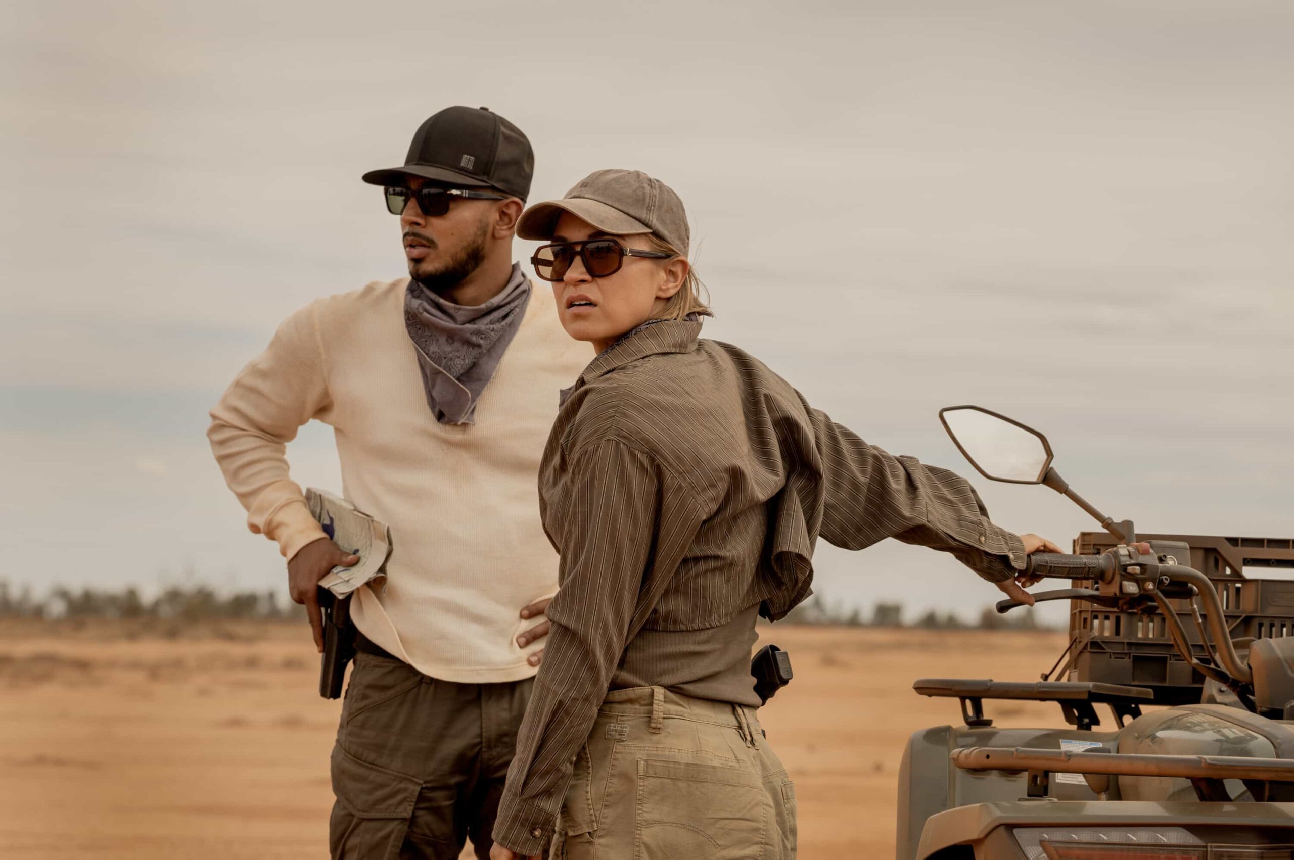 NCIS: Sydney Season 3 Episode 4 “The Truth Is Outback” – When a U.S. Navy pilot goes missing at a UFO hotspot in the Outback after being chased by blinding lights, the team must discover if the truth is really “out there,” on NCIS: SYDNEY, Tuesday, Nov. 4 (10:00-11:00 PM, ET/PT) on the CBS Television Network, and streaming on Paramount+ (live and on demand for Paramount+ Premium plan subscribers, or on demand for Paramount+ Essential subscribers the day after the episode airs)*. Sean Sagar as NCIS Special Agent DeShawn Jackson and Tuuli Narkle as AFP Liaison Officer Constable Evie Cooper in NCIS: Sydney episode 4, season 3 streaming on Paramount+, 2025. Photo Credit: Daniel Asher Smith/Paramount+ © TM & © 2025 CBS Studios Inc. NCIS: Sydney and related marks and logos are trademarks of CBS Studios Inc. All Rights Reserved.