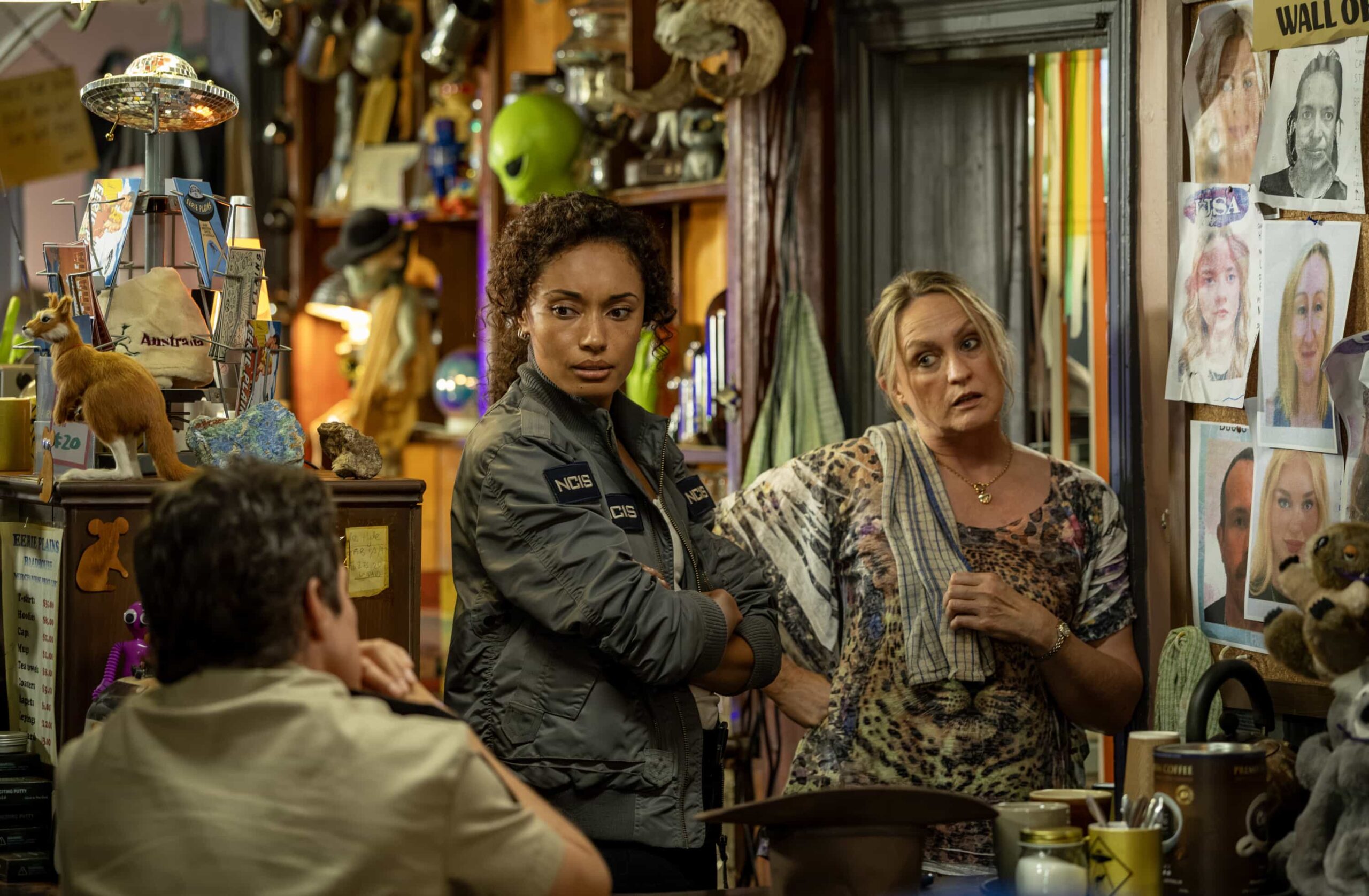 “The Truth Is Outback” – When a U.S. Navy pilot goes missing at a UFO hotspot in the Outback after being chased by blinding lights, the team must discover if the truth is really “out there,” on NCIS: SYDNEY, Tuesday, Nov. 4 (10:00-11:00 PM, ET/PT) on the CBS Television Network, and streaming on Paramount+ (live and on demand for Paramount+ Premium plan subscribers, or on demand for Paramount+ Essential subscribers the day after the episode airs)*. L-R: Olivia Swann as NCIS Special Agent Captain Michelle Mackey and Helen Thomson as Brigitte in NCIS: Sydney episode 4, season 3 streaming on Paramount+, 2025. Photo Credit: Daniel Asher Smith/Paramount+ © TM & © 2025 CBS Studios Inc. NCIS: Sydney and related marks and logos are trademarks of CBS Studios Inc. All Rights Reserved.