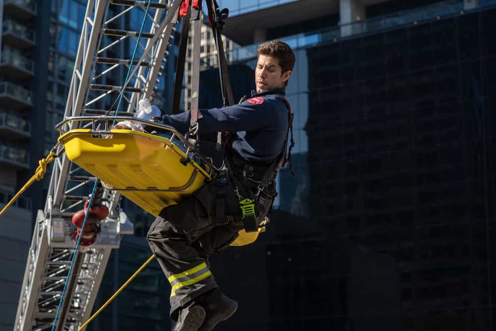 CHICAGO FIRE -- "Broken Things" Episode 1406 -- Pictured: Brandon Larracuente as Sal Vasquez -- (Photo by: Peter Gordon/NBC)