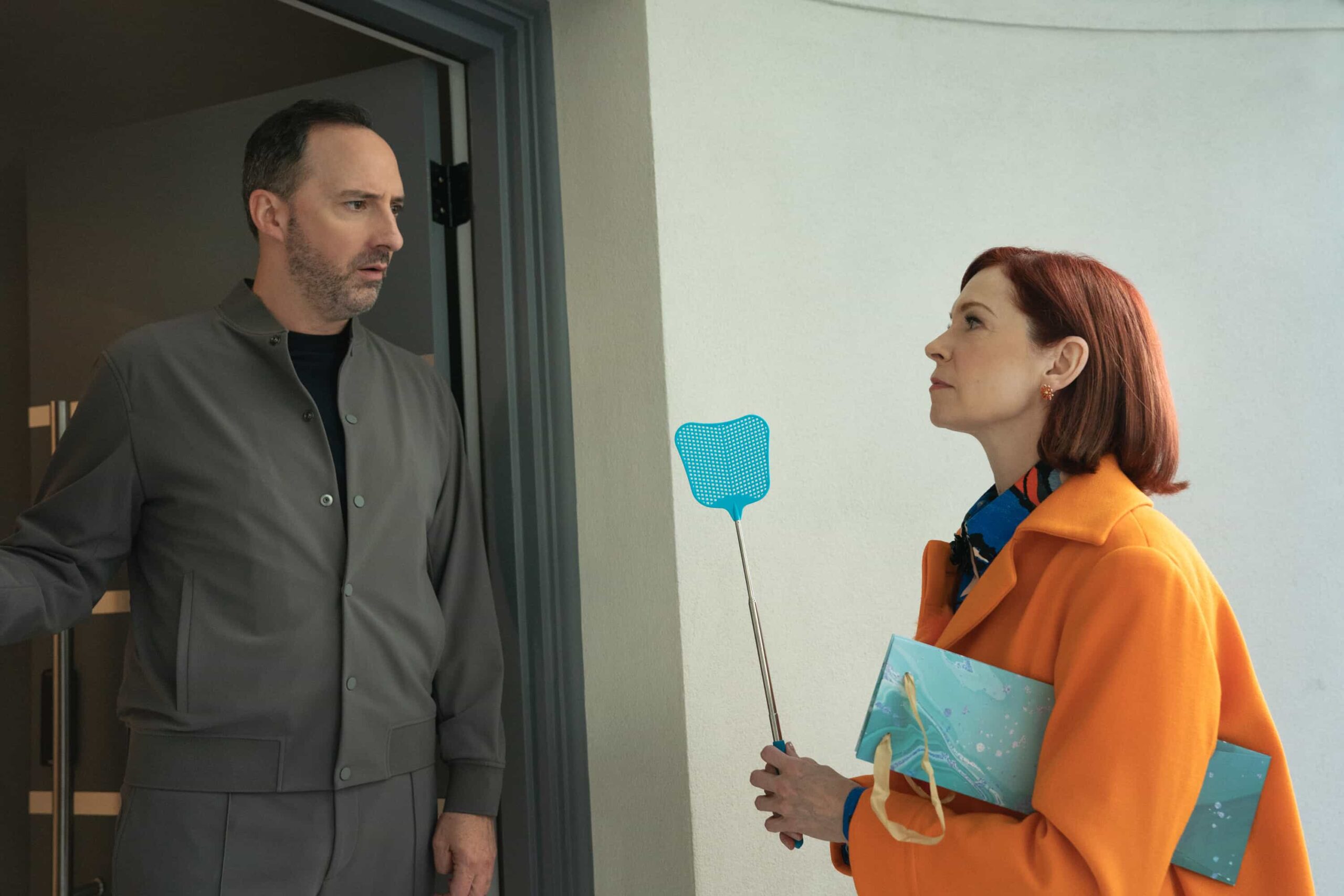 Elsbeth Season 3 Episode 6 “Bunker Down” Thursday, Nov. 13 (10:00-11:00 PM, ET/PT) on the CBS Television Network and streaming on Paramount+ (live and on-demand for PaPictured (L-R): Tony Hale as Craig Harris and Carrie Preston as Elsbeth Tascioni Photo: Michael Parmelee/CBS ©2025 CBS Broadcasting, Inc. All Rights Reserved.