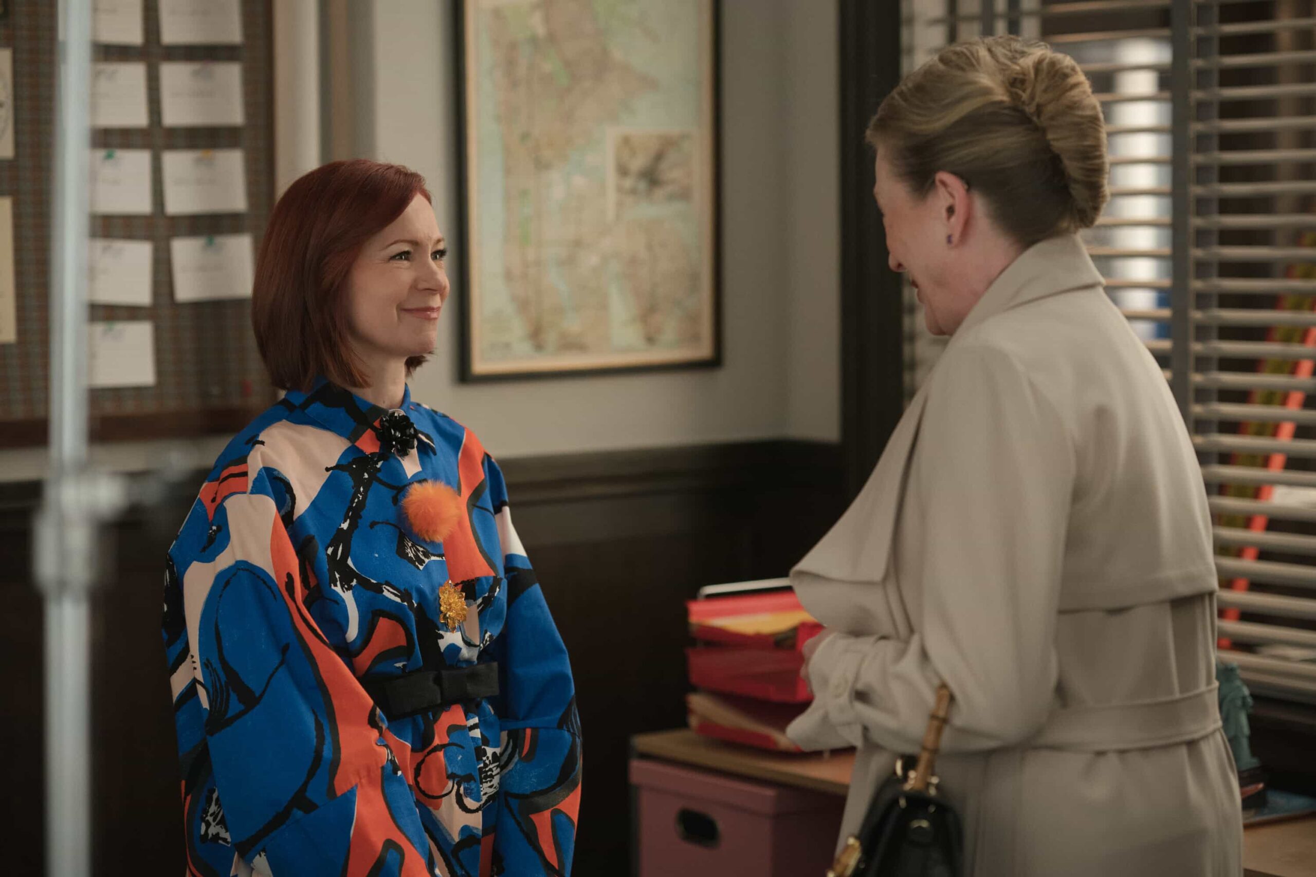 “Bunker Down” – When a crisis manager vanishes inside a billionaires’ panic room, Elsbeth unravels the highly equipped fortresses that blur the lines between security and paranoia. Meanwhile, Elsbeth meets the late Judge Crawford’s widow, Winnie (Henny Russell), on the CBS Original series ELSBETH, Thursday, Nov. 13 (10:00-11:00 PM, ET/PT) on the CBS Television Network and streaming on Paramount+ (live and on-demand for Paramount+ Premium plan subscribers, or on-demand for Paramount+ Essential subscribers the day after the episode airs).       Pictured (L-R): Carrie Preston as Elsbeth Tascioni and Henny Russell as Winnie Crawford    Photo: Michael Parmelee/CBS ©2025 CBS Broadcasting, Inc. All Rights Reserved.