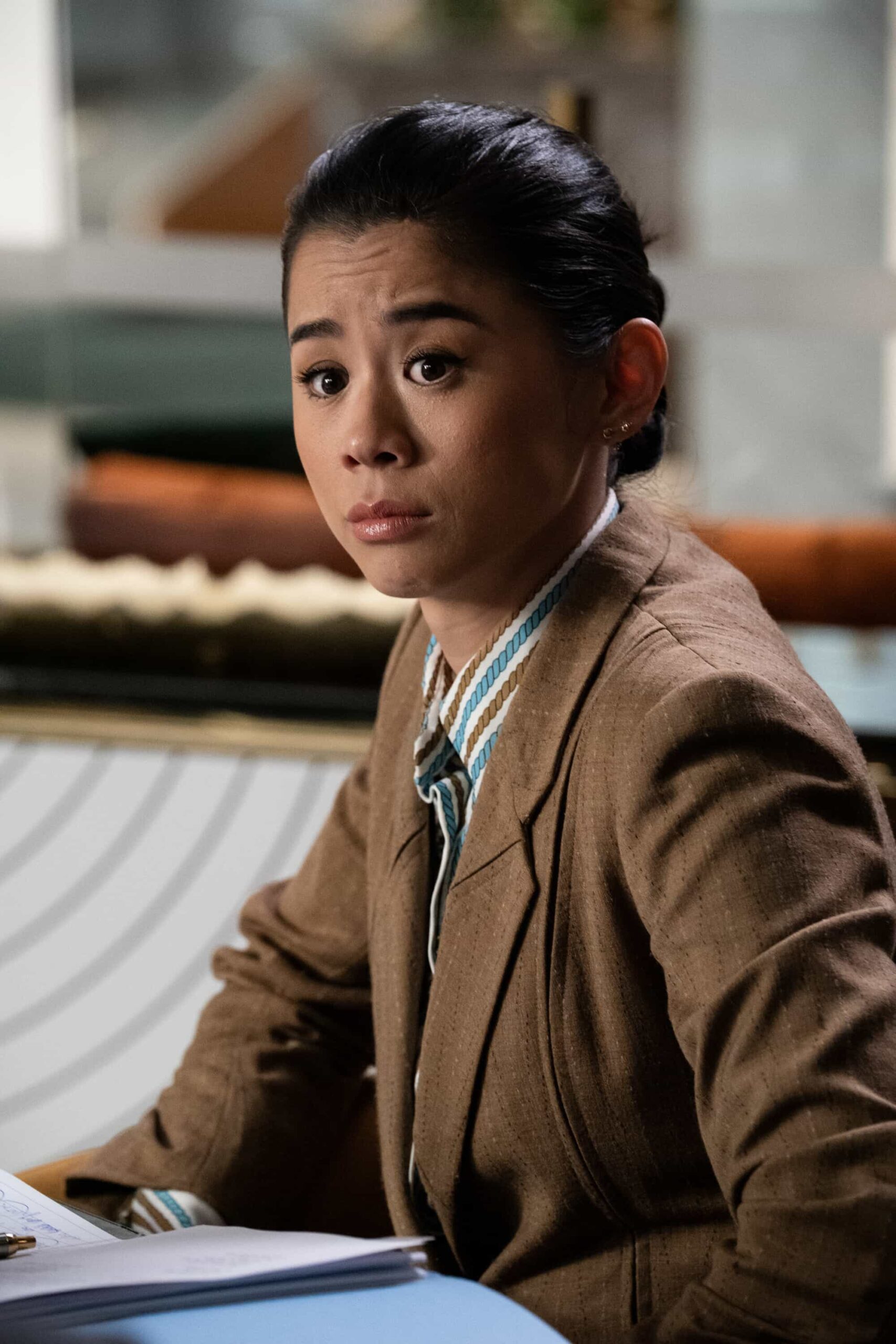 “Mousetrap” – Matty and Olympia race to protect each other from Julian’s suspicions as they also work on the resentencing case of a teenager sentenced as an adult to life, on MATLOCK, Thursday, Nov. 6 (9:01-10:00 PM, ET/PT) on the CBS Television Network, and streaming on Paramount+ (live and on-demand for Paramount+ Premium plan subscribers, or on-demand for Paramount+ Essential subscribers the day after the episode airs)*.  Pictured (L-R): Leah Lewis as “Sarah Franklin”.  Photo credit: Michael Yarish/CBS ©2025 CBS Broadcasting, Inc. All Rights Reserved.