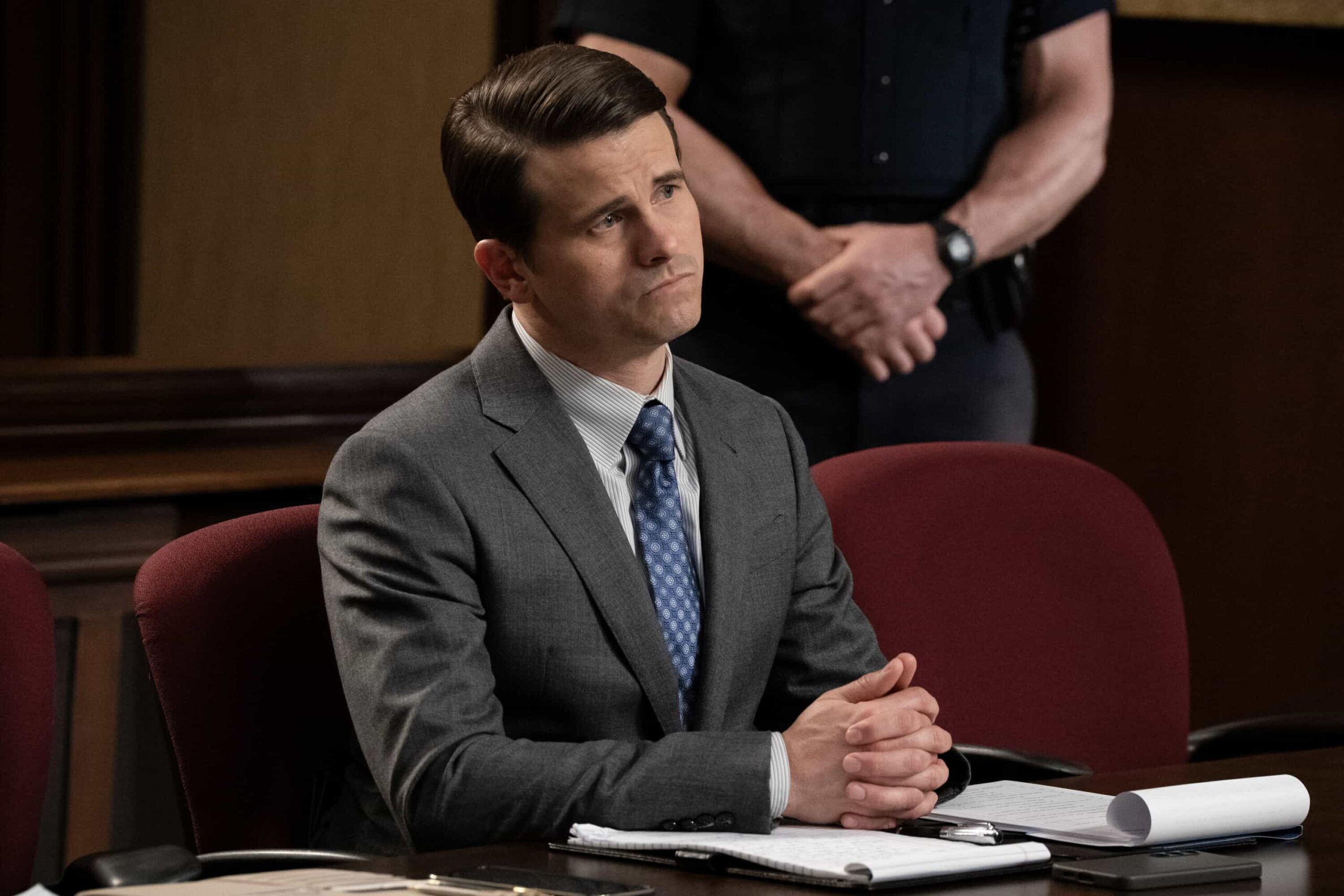 “Mousetrap” – Matty and Olympia race to protect each other from Julian’s suspicions as they also work on the resentencing case of a teenager sentenced as an adult to life, on MATLOCK, Thursday, Nov. 6 (9:01-10:00 PM, ET/PT) on the CBS Television Network, and streaming on Paramount+ (live and on-demand for Paramount+ Premium plan subscribers, or on-demand for Paramount+ Essential subscribers the day after the episode airs)*.  Pictured (L-R): Jason Ritter as “Julian Markston”.  Photo credit: Michael Yarish/CBS ©2025 CBS Broadcasting, Inc. All Rights Reserved.