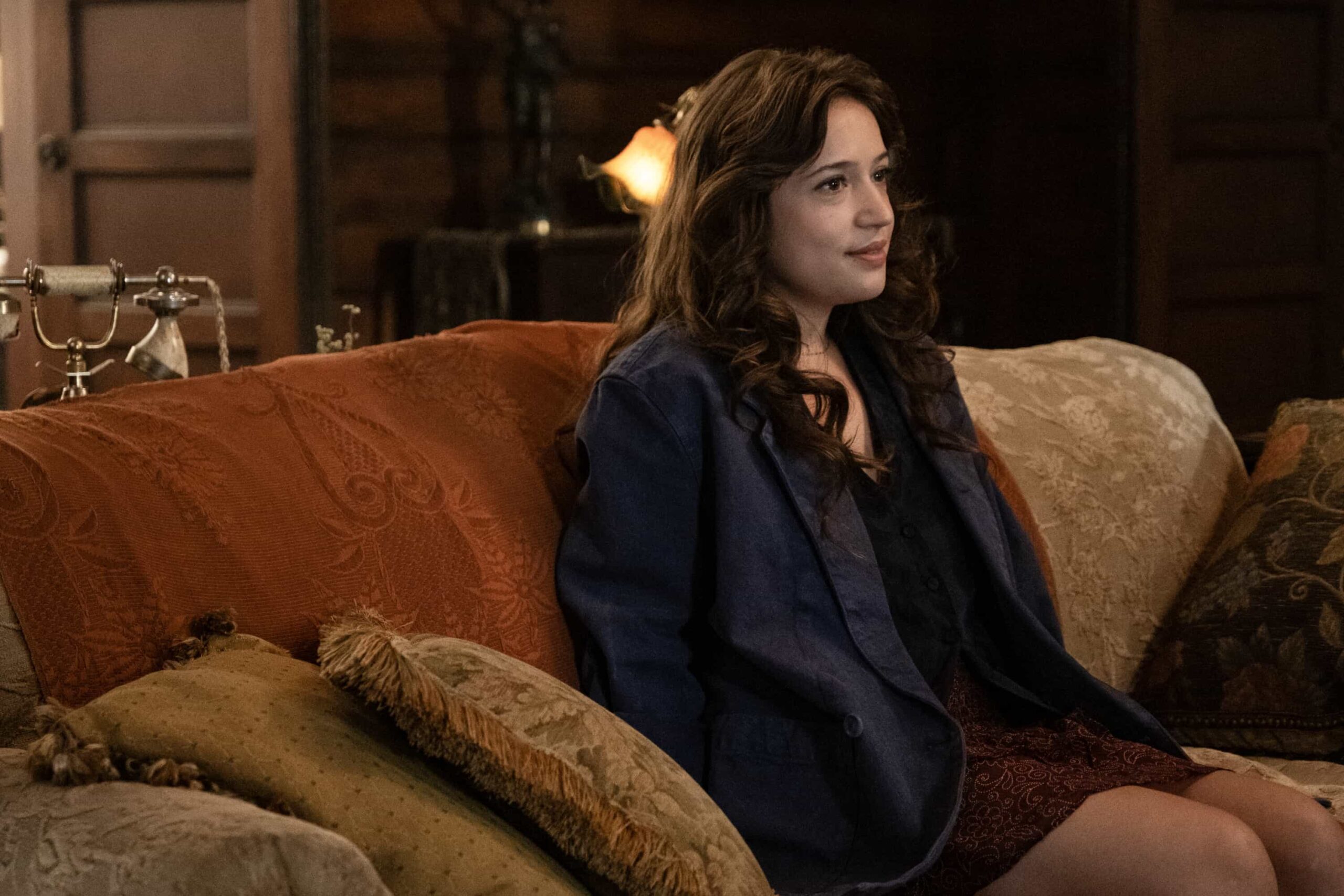 “Bring Your Daughter to Work Day” – Trevor finds a way to spend more time with his newly discovered daughter, Abby (Gideon Adlon), by getting her at job at Jay’s restaurant, on GHOSTS, Thursday, Nov. 6 (8:31-9:01 PM, ET/PT) on the CBS Television Network, and streaming on Paramount+ (live and on-demand for Paramount+ Premium plan subscribers, or on-demand for Paramount+ Essential subscribers the day after the episode airs)*.  Pictured (L-R): Gideon Adlon as Abby.  Photo: Bertrand Calmeau/CBS ©2025 CBS Broadcasting, Inc. All Rights Reserved.