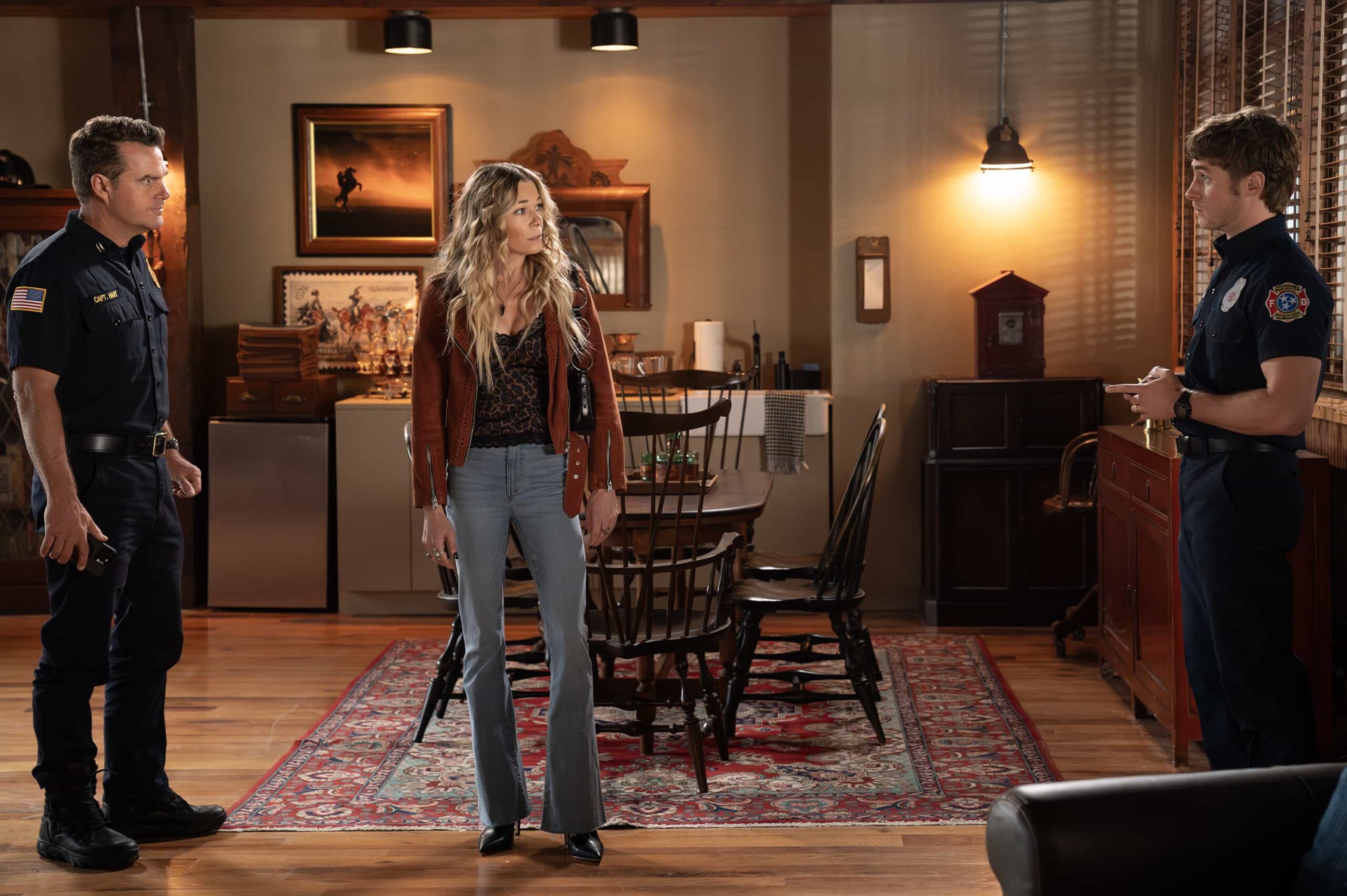 9-1-1: NASHVILLE - “Lost Children” - With mounting pressure from his peers and family, Blue takes his firefighter exam. Meanwhile, Roxie and Taylor search for the identity of an unconscious girl and respond to a high-stakes emergency involving two abducted children. THURSDAY, NOV. 6 (9:00-10:00 p.m. EST) on ABC. (Disney/Jake Giles Netter) 
CHRIS O'DONNELL, LEANN RIMES, MICHAEL PROVOST