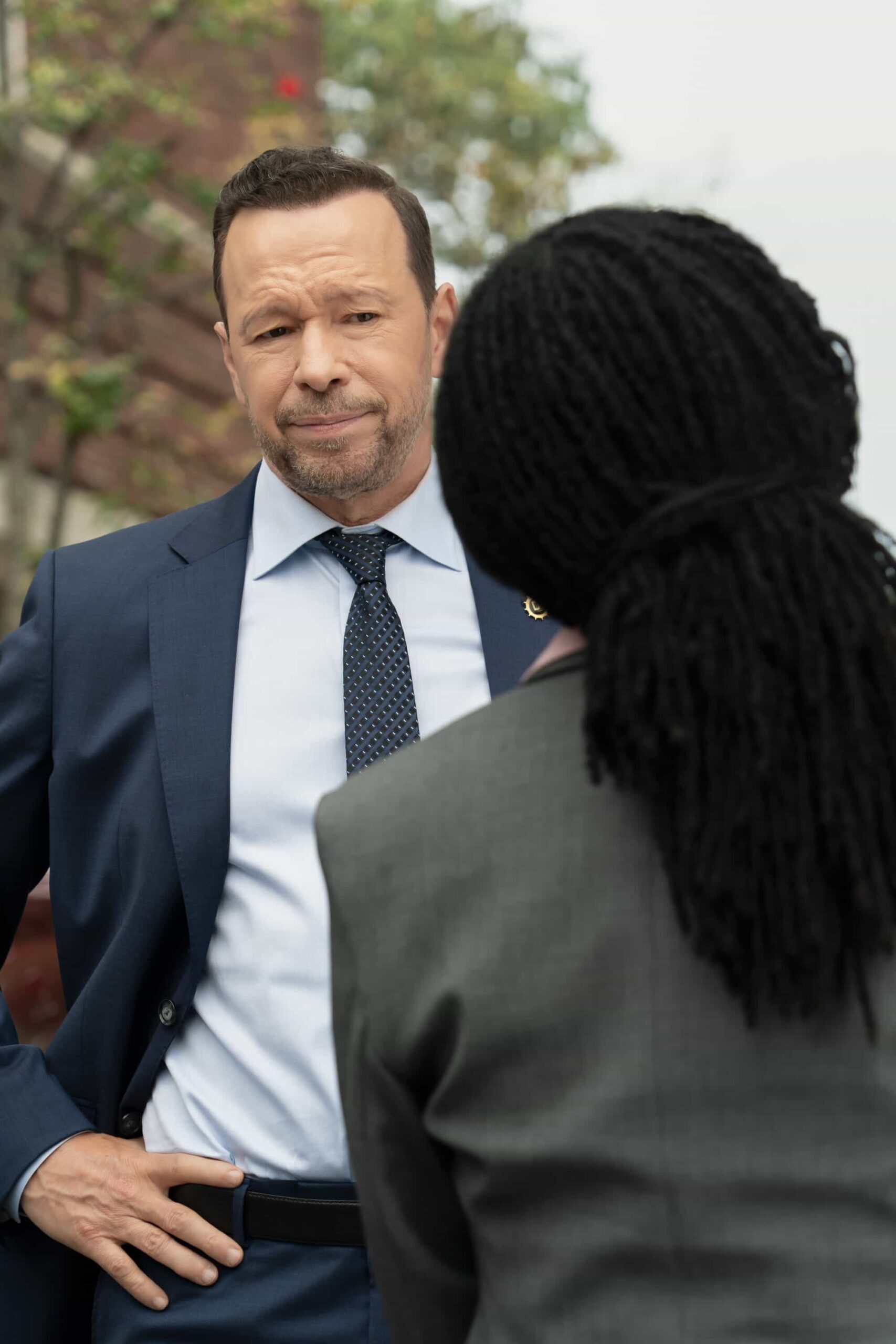 “Rites of Passage”– As the Silver family reflects on a personal loss, Lena and Danny investigates the murder of a beloved shop owner. Meanwhile, Sarah responds to a hostage crisis and Mae faces a difficult legal decision, on “BOSTON BLUE,” Friday, Nov. 7 (10:00-11:00 PM, ET/PT) on the CBS Television Network, and streaming on Paramount+ (live and on-demand for Paramount+ subscribers, or on-demand for Paramount+ Essential subscribers the day after the episode airs)*.   Pictured (L-R): Donnie Wahlberg as Danny Reagan and Sonequa Martin-Green as Lena Silver  Photo: Seacia Pavao/CBS ©2025 CBS Broadcasting, Inc. All Rights Reserved.