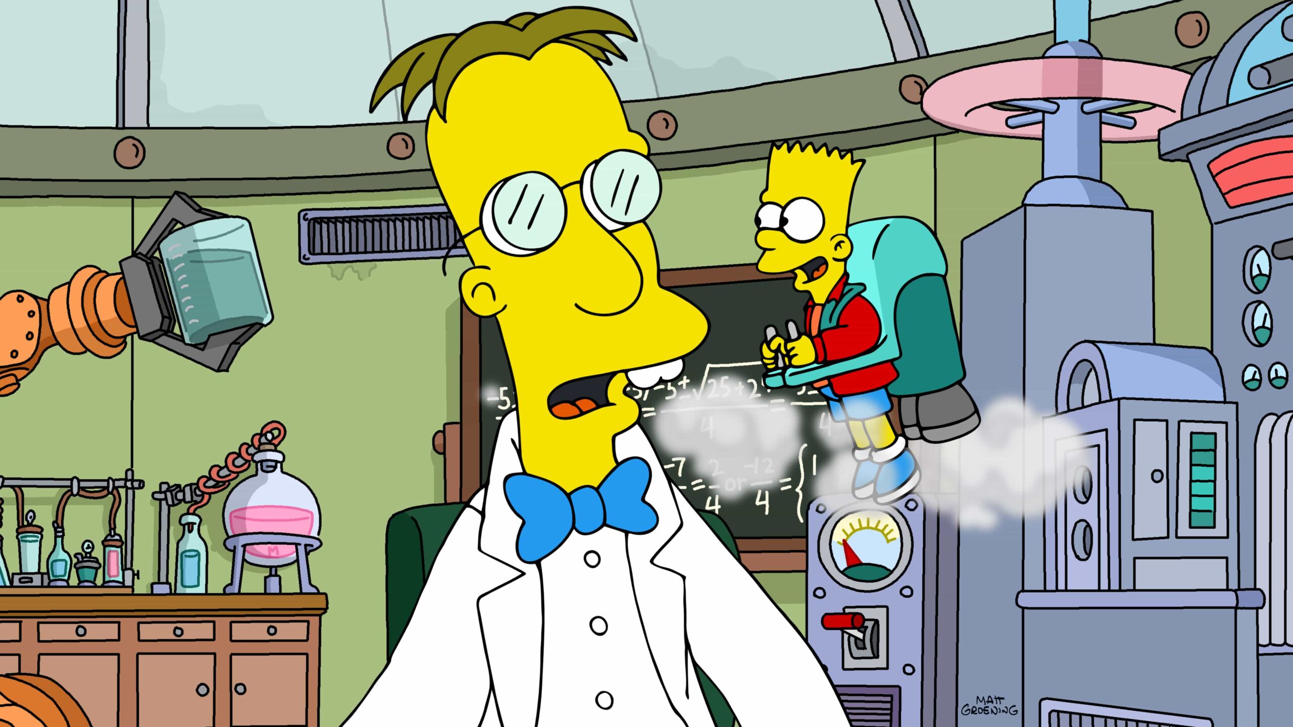 The Simpsons Season 37 Episode 6: When Bart becomes Professor Frink's lab assistant, the Simpsons are thrown into a world of tech billionaires determined to live forever, with the future of the internet at stake in the Bart 'N' Frink episode of THE SIMPSONS airing Sunday, Nov. 9 (8:00-8:30 PM ET/PT) on FOX. THE SIMPSONS © 2025 by 20th Television.