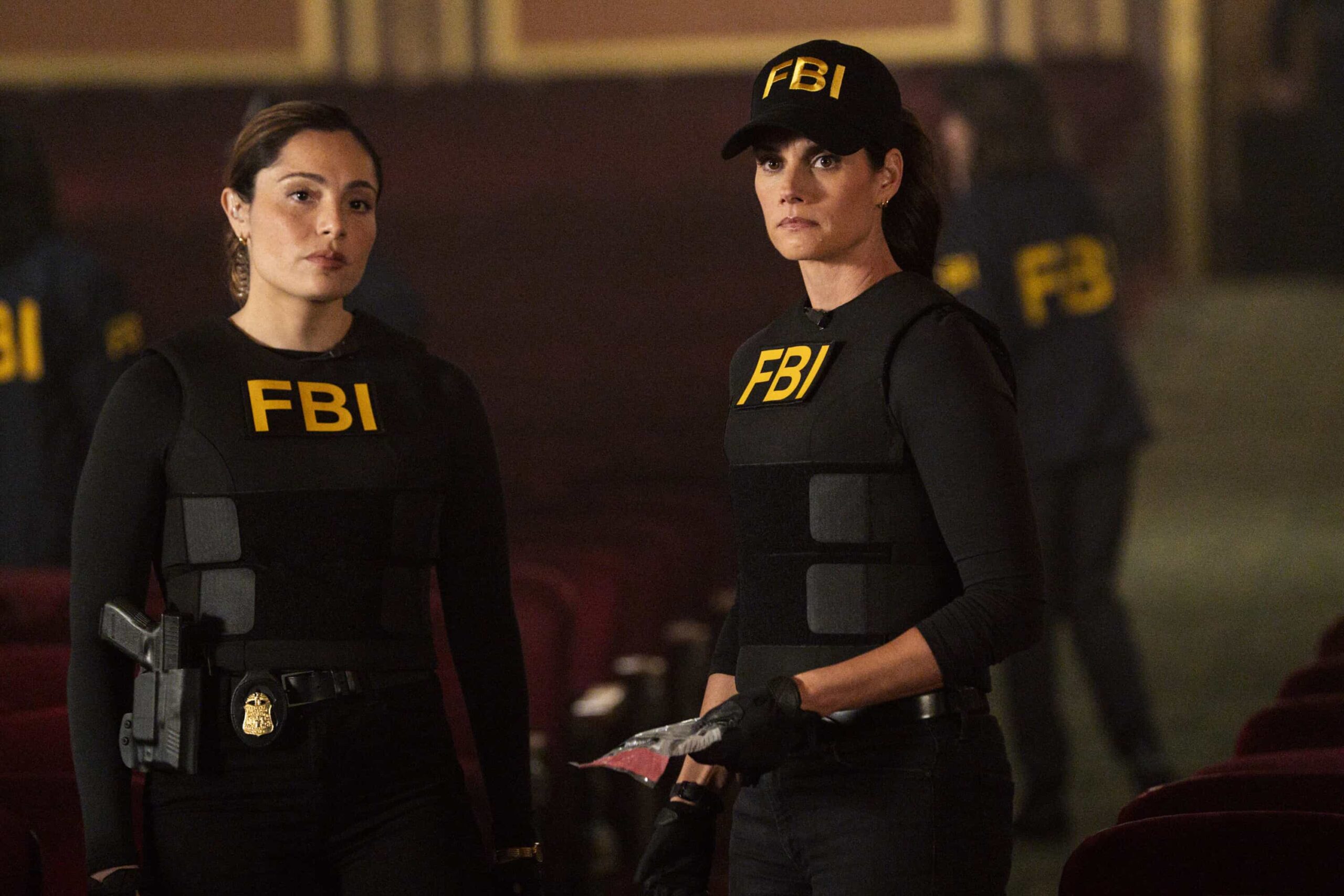 FBI Season 8 Episode 5 “Falsetto” – Maggie partners with Eva to hunt a killer after a shocking daytime stabbing in an NYC park. After a subsequent murder, they realize the assassin has a hit list, begging the question: “Who\'s on it and who\'s next?,” on FBI, Monday, Nov. 10 (9:00-10:00 PM ET/PT) on the CBS Television Network, and streaming on Paramount+ (live and on-demand for Paramount+ Premium plan subscribers, or on-demand for Paramount+ Essential subscribers the day after the episode airs). Pictured (L-R): Juliana Aidén Martinez as Eva Ramos and Missy Peregrym as Special Agent Maggie Bell. Photo: Bennett Raglin/CBS ©2025 CBS Broadcasting, Inc. All Rights Reserved.