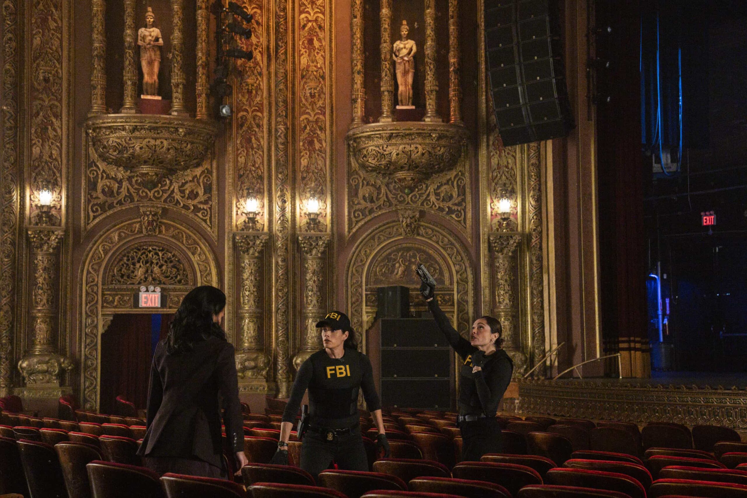 “Falsetto” – Maggie partners with Eva to hunt a killer after a shocking daytime stabbing in an NYC park. After a subsequent murder, they realize the assassin has a hit list, begging the question: “Who\'s on it and who\'s next?,” on FBI, Monday, Nov. 10 (9:00-10:00 PM ET/PT) on the CBS Television Network, and streaming on Paramount+ (live and on-demand for Paramount+ Premium plan subscribers, or on-demand for Paramount+ Essential subscribers the day after the episode airs). Pictured (L-R): Missy Peregrym as Special Agent Maggie Bell and Juliana Aidén Martinez as Eva Ramos. Photo: Bennett Raglin/CBS ©2025 CBS Broadcasting, Inc. All Rights Reserved.