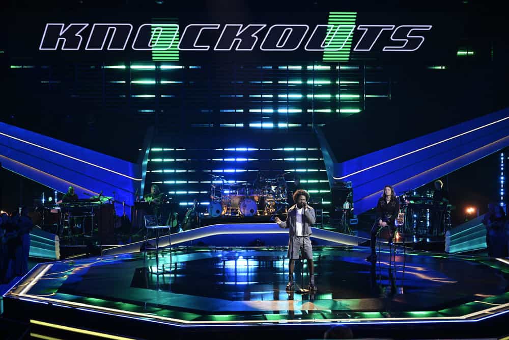 THE VOICE -- The Knockouts Part 3 Episode 2812 -- Pictured: (l-r) Conrad Khalil, Ryan Mitchell -- (Photo by: Griffin Nagel/NBC)