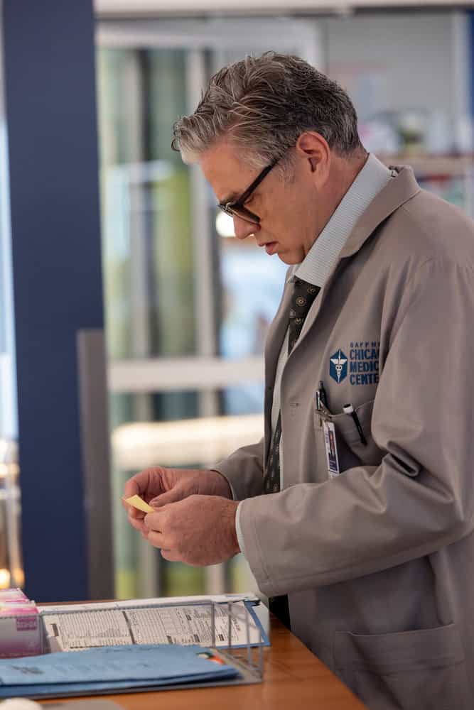 CHICAGO MED -- "Double Down" Episode 1107 -- Pictured: Oliver Platt as Dr. Daniel Charles -- (Photo by: George Burns Jr/NBC)