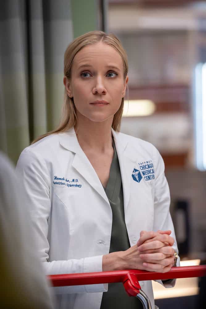 CHICAGO MED Season 11 Episode 7 -- "Double Down" Episode 1107 -- Pictured: Jessy Schram as Dr. Hannah Asher -- (Photo by: George Burns Jr/NBC)