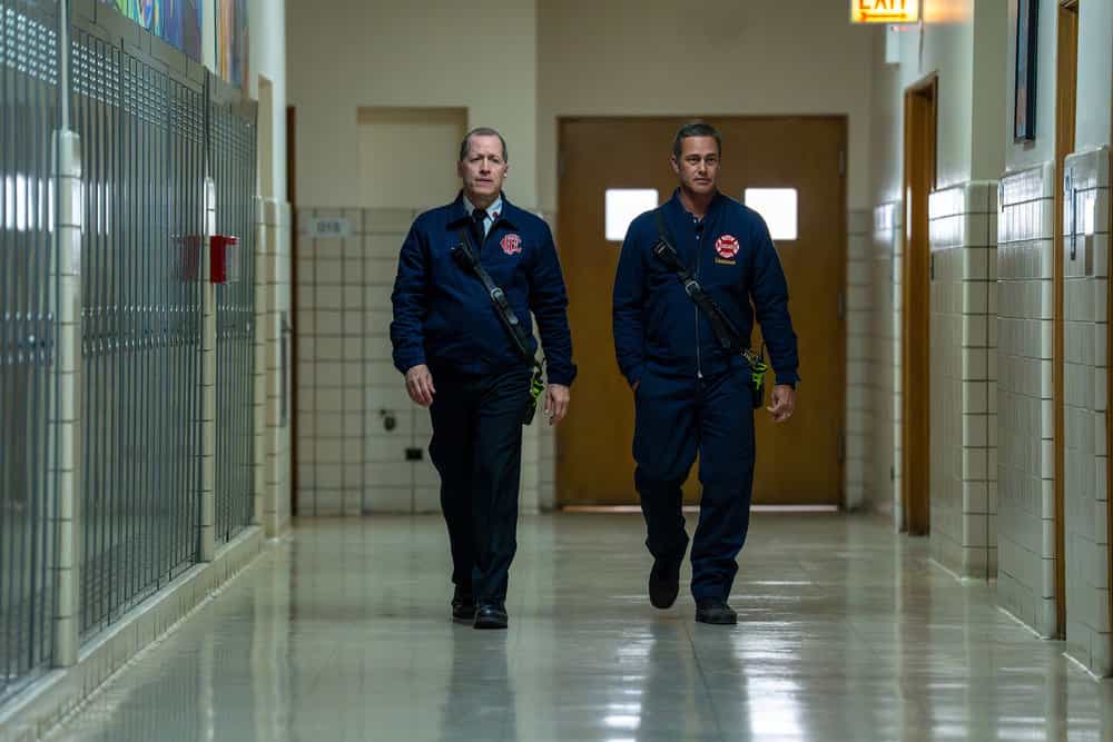Chicago Fire Season 14 Episode 7 Photos: “Pierce the Vein” 3 CHICAGO FIRE -- "Pierce The Vein" Episode 1407 -- Pictured: (l-r) Tim Hopper as Tom Van Meter, Taylor Kinney as Kelly Severide -- (Photo by: Peter Gordon/NBC)