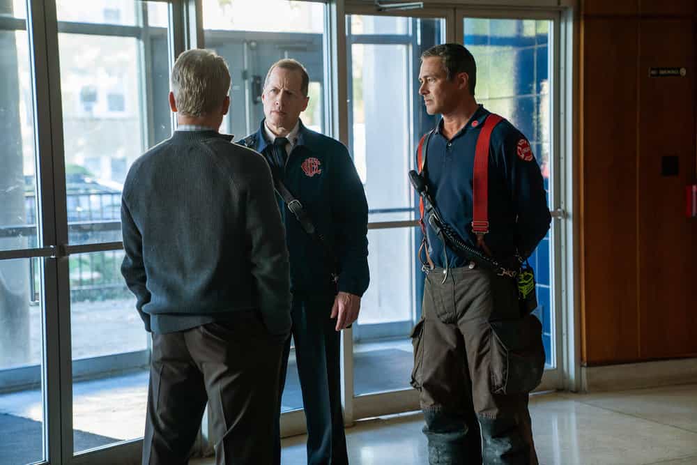 Chicago Fire Season 14 Episode 7 Photos: “Pierce the Vein” 6 CHICAGO FIRE Season 14 Episode 7 -- "Pierce The Vein" Episode 1407 -- Pictured: (l-r) Tim Hopper as Tom Van Meter, Taylor Kinney as Kelly Severide -- (Photo by: Peter Gordon/NBC)