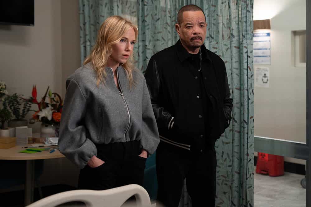 Law & Order SVU Season 27 Episode 7 -- "False Idols" Episode 27007 -- Pictured: (l-r) Kelli Giddish as Sgt. Amanda Rollins, Ice T as Sgt. Odafin "Fin" Tutuola -- (Photo by: Ralph Bavaro/NBC)
