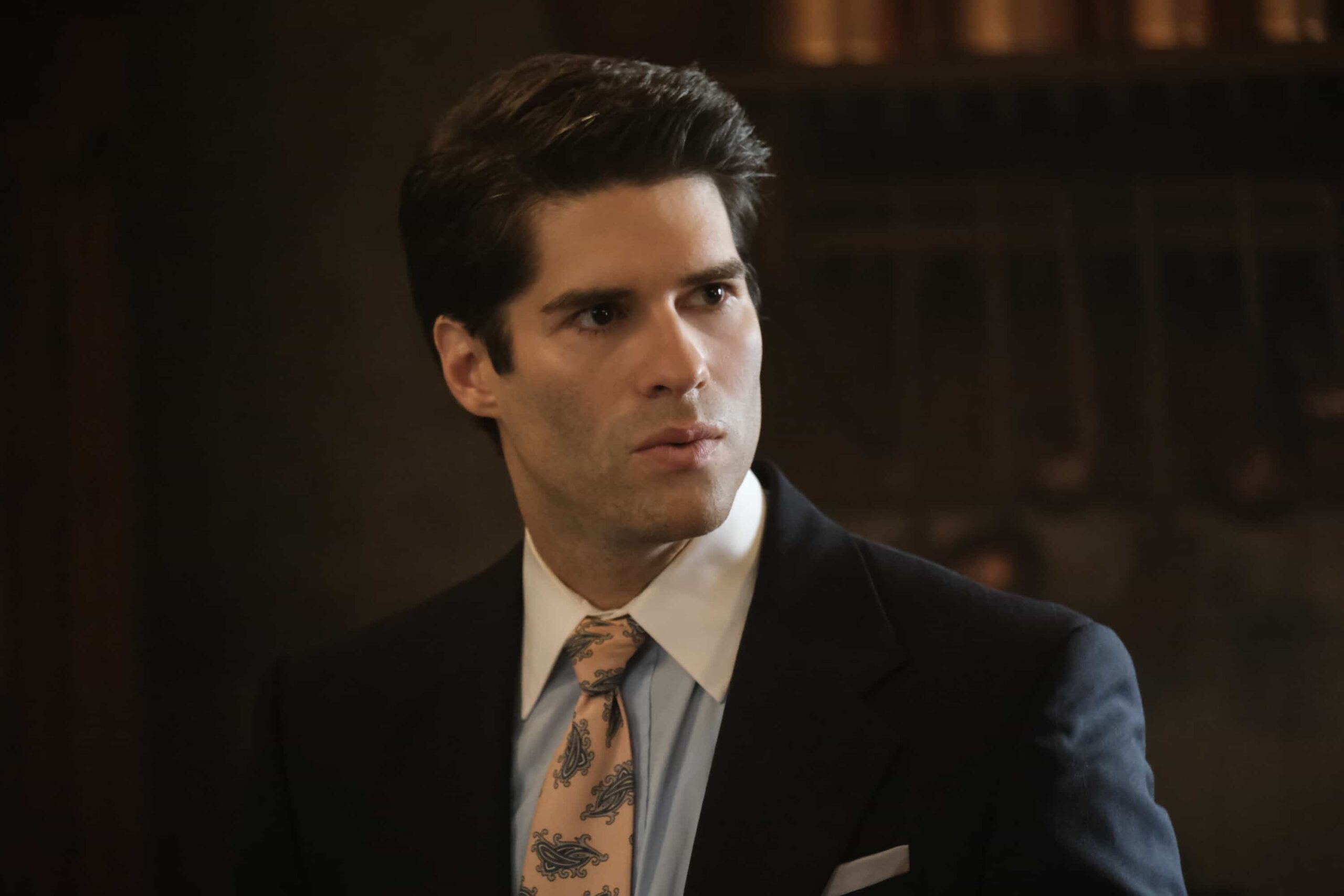 Ghosts Season 5 Episode 5 “T-Daddy” – Trevor’s relationship with his daughter is strained when he pushes her to follow a career in finance over poetry. Meanwhile, Jay confronts labor unrest at the restaurant, on GHOSTS, Thursday, Nov. 13 (8:30-9:00 PM, ET/PT) on the CBS Television Network, and streaming on Paramount+ (live and on-demand for Paramount+ Premium plan subscribers, or on-demand for Paramount+ Essential subscribers the day after the episode airs)*.  Pictured (L-R): Asher Grodman as Trevor.  Photo: Bertrand Calmeau/CBS ©2025 CBS Broadcasting, Inc. All Rights Reserved.