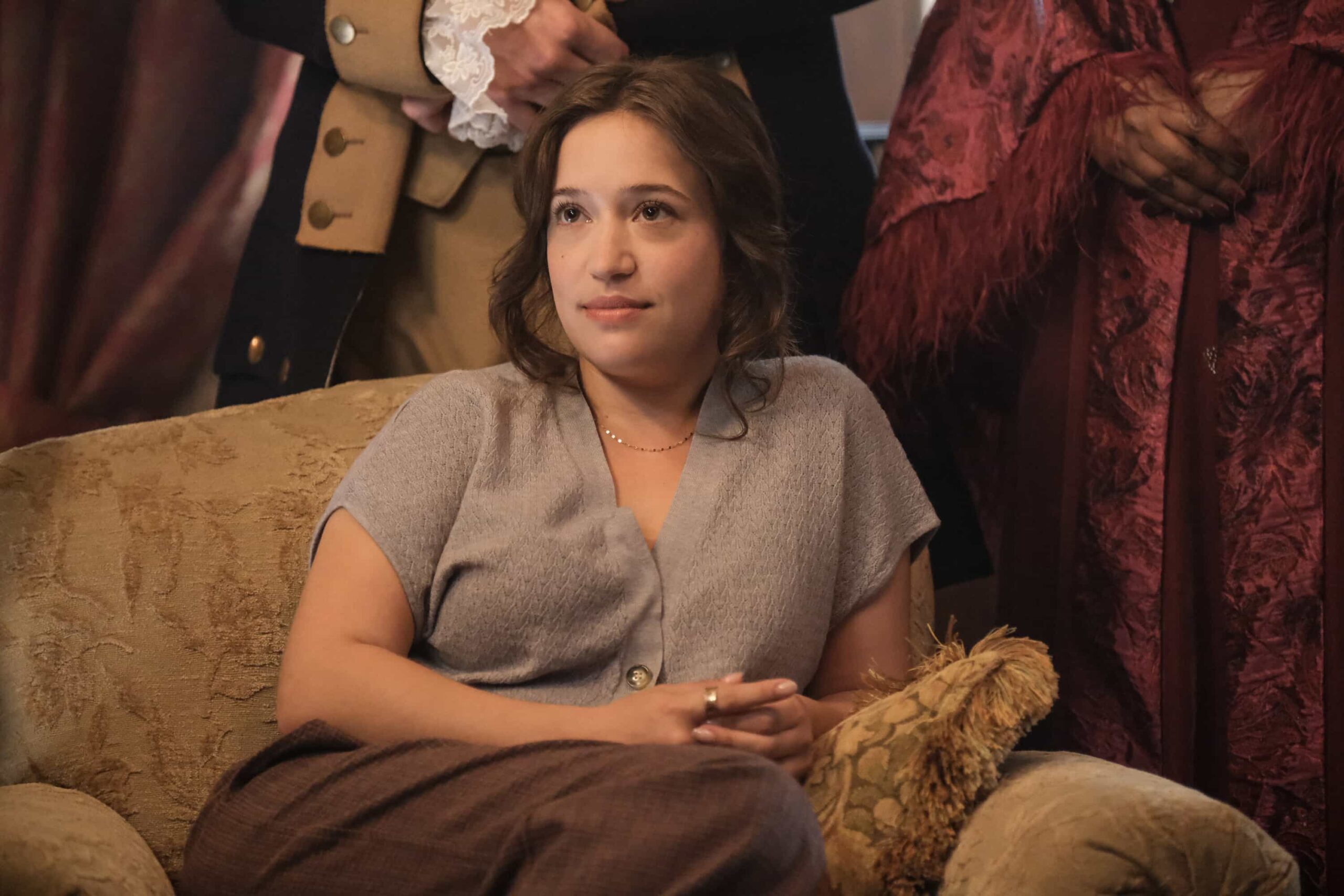 “T-Daddy” – Trevor’s relationship with his daughter is strained when he pushes her to follow a career in finance over poetry. Meanwhile, Jay confronts labor unrest at the restaurant, on GHOSTS, Thursday, Nov. 13 (8:30-9:00 PM, ET/PT) on the CBS Television Network, and streaming on Paramount+ (live and on-demand for Paramount+ Premium plan subscribers, or on-demand for Paramount+ Essential subscribers the day after the episode airs)*.  Pictured (L-R): Gideon Adlon as Abby.  Photo: Bertrand Calmeau/CBS ©2025 CBS Broadcasting, Inc. All Rights Reserved.