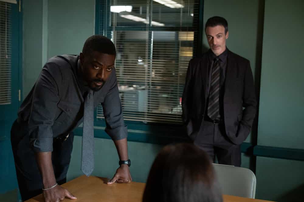 Law & Order Season 25 Episode 7 “Guardian” – Photos & Case Preview 9 LAW & ORDER -- "Guardian" Episode 25007 -- Pictured: (l-r) David Ajala as Det. Theo Walker, Reid Scott as Detective Vincent Riley -- (Photo by: Virginia Sherwood/NBC)