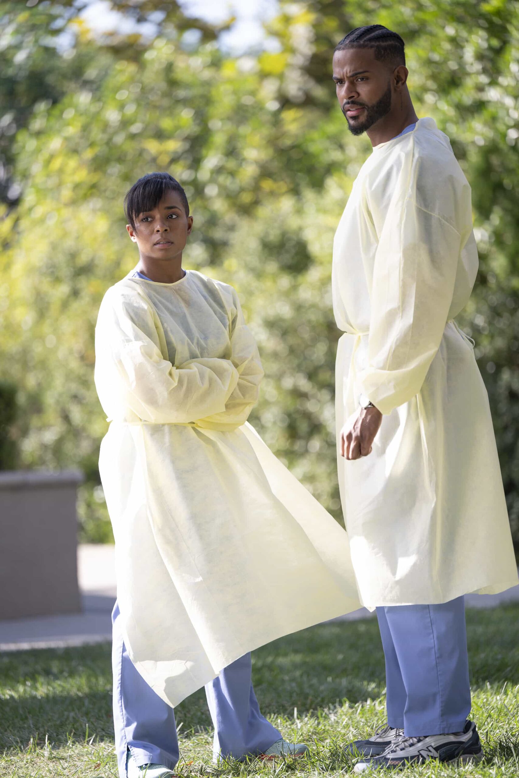 GREY’S ANATOMY - “When I Crash” - Grey Sloan takes in patients following a catastrophic bus accident. Teddy and Owen have an awkward encounter, and Richard tests Bailey’s patience. THURSDAY, NOV. 13 (10:00-11:00 p.m. EST) on ABC. (Disney/Anne Marie Fox) 
ALEXIS FLOYD, TREVOR JACKSON