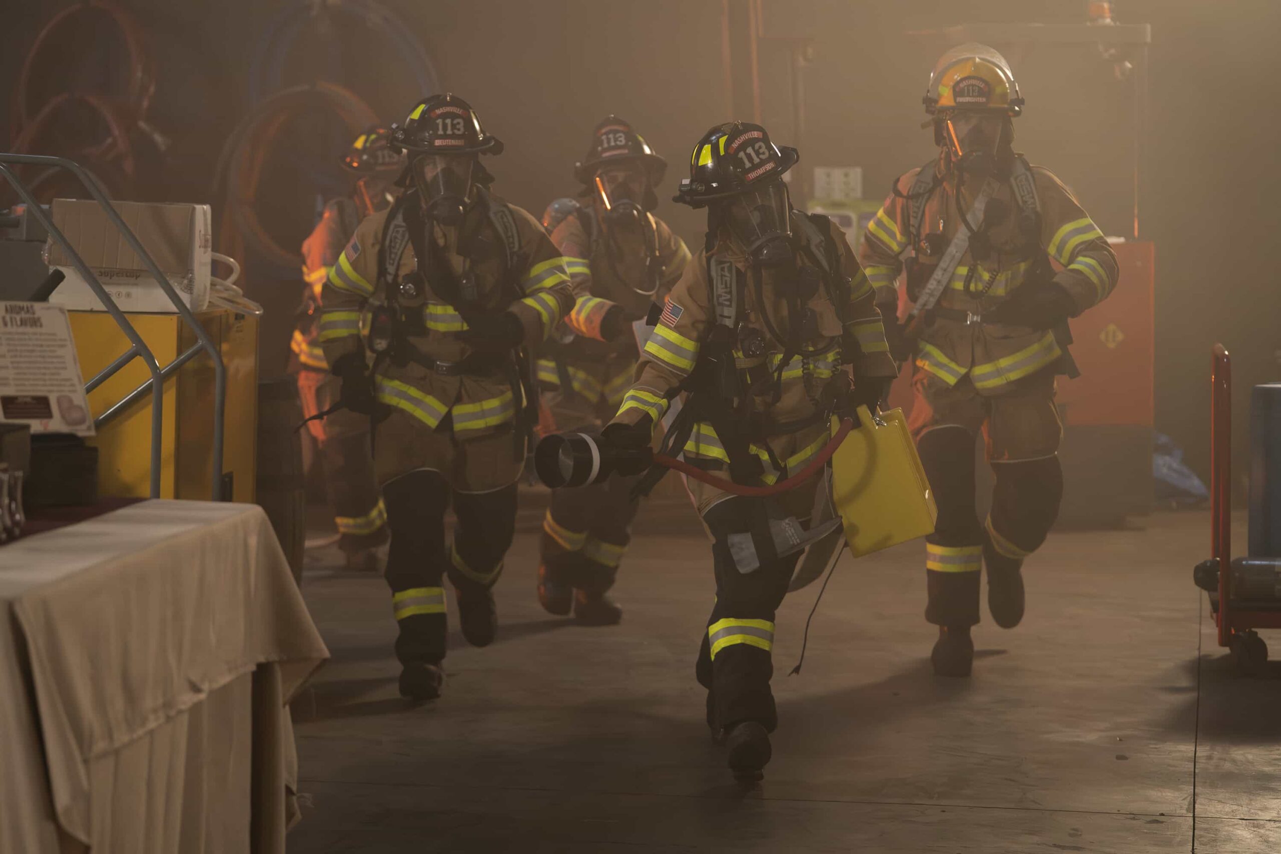 9-1-1: NASHVILLE: “Good Southern Manors” - As Don, Blue and Ryan take extreme measures to prevent a distillery explosion, the 9-1-1 call center is disrupted by budget cuts and hackers. Amidst the chaos, Blythe faces an emergency of her own. THURSDAY, NOV. 13 (9:00-10:00 p.m. EST) on ABC. THURSDAY, NOV. 13 (9:00-10:00 p.m. EST) on ABC. (Disney/Jake Giles Netter) 
9-1-1: NASHVILLE