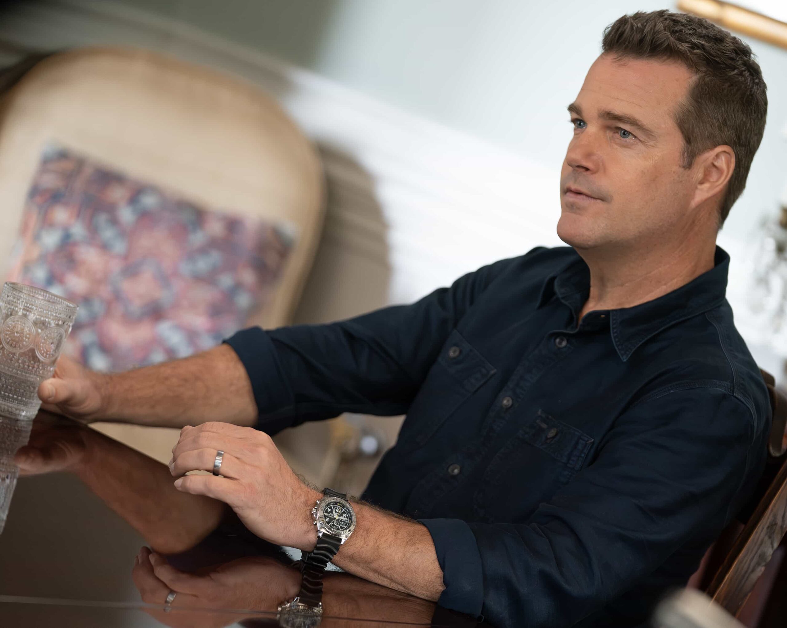 9-1-1: NASHVILLE: “Good Southern Manors” - As Don, Blue and Ryan take extreme measures to prevent a distillery explosion, the 9-1-1 call center is disrupted by budget cuts and hackers. Amidst the chaos, Blythe faces an emergency of her own. THURSDAY, NOV. 13 (9:00-10:00 p.m. EST) on ABC. THURSDAY, NOV. 13 (9:00-10:00 p.m. EST) on ABC. (Disney/Jake Giles Netter) 
CHRIS O'DONNELL