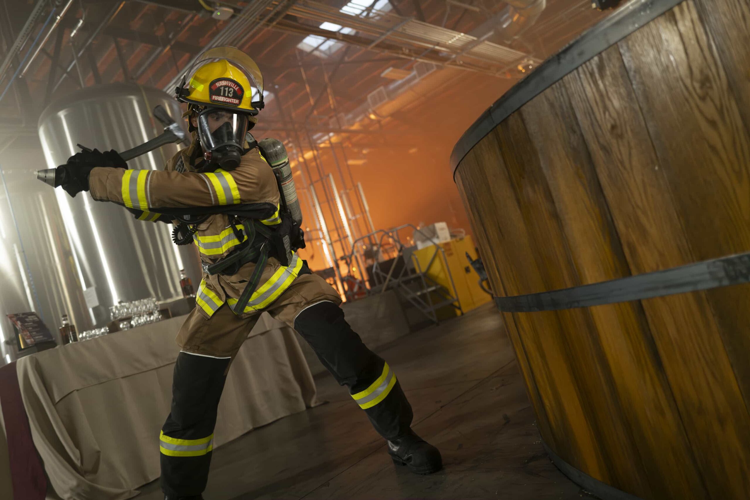 9-1-1: NASHVILLE: “Good Southern Manors” - As Don, Blue and Ryan take extreme measures to prevent a distillery explosion, the 9-1-1 call center is disrupted by budget cuts and hackers. Amidst the chaos, Blythe faces an emergency of her own. THURSDAY, NOV. 13 (9:00-10:00 p.m. EST) on ABC. THURSDAY, NOV. 13 (9:00-10:00 p.m. EST) on ABC. (Disney/Jake Giles Netter) 
HUNTER MCVEY