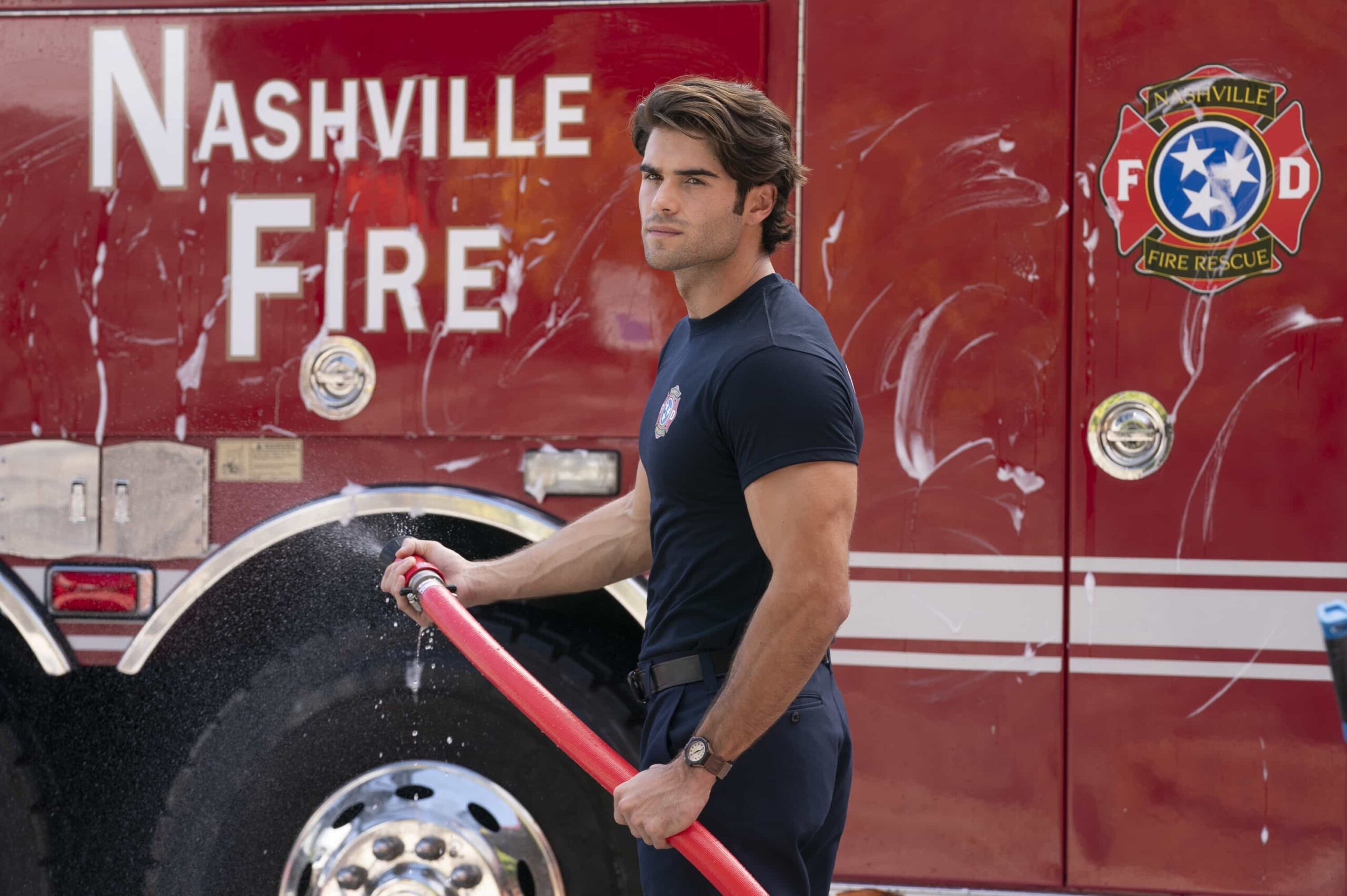 9-1-1: NASHVILLE: “Good Southern Manors” - As Don, Blue and Ryan take extreme measures to prevent a distillery explosion, the 9-1-1 call center is disrupted by budget cuts and hackers. Amidst the chaos, Blythe faces an emergency of her own. THURSDAY, NOV. 13 (9:00-10:00 p.m. EST) on ABC. THURSDAY, NOV. 13 (9:00-10:00 p.m. EST) on ABC. (Disney/Jake Giles Netter) 
HUNTER MCVEY