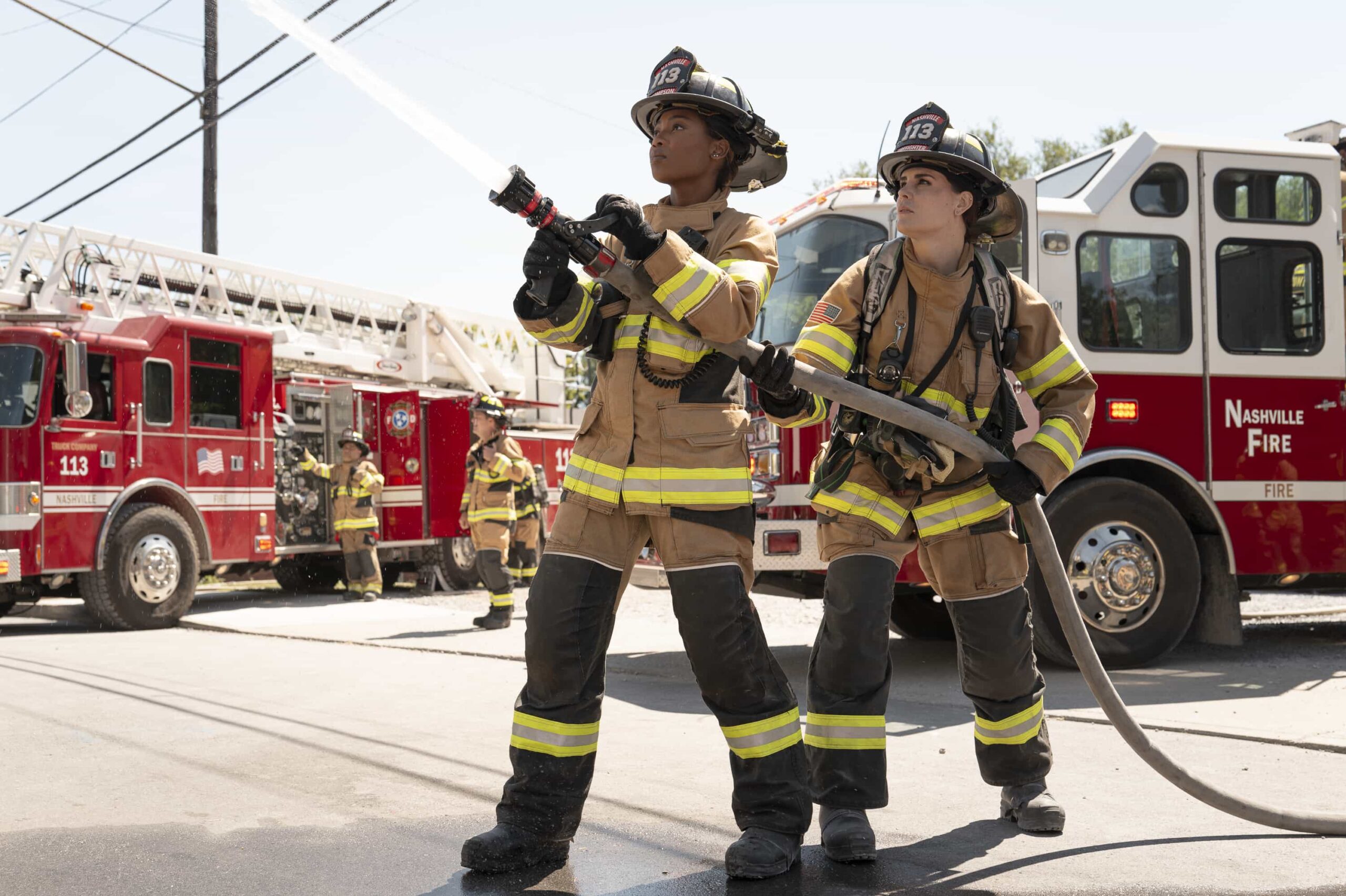 9-1-1: NASHVILLE: “Good Southern Manors” - As Don, Blue and Ryan take extreme measures to prevent a distillery explosion, the 9-1-1 call center is disrupted by budget cuts and hackers. Amidst the chaos, Blythe faces an emergency of her own. THURSDAY, NOV. 13 (9:00-10:00 p.m. EST) on ABC. THURSDAY, NOV. 13 (9:00-10:00 p.m. EST) on ABC. (Disney/Jake Giles Netter) 
HAILEY KILGORE