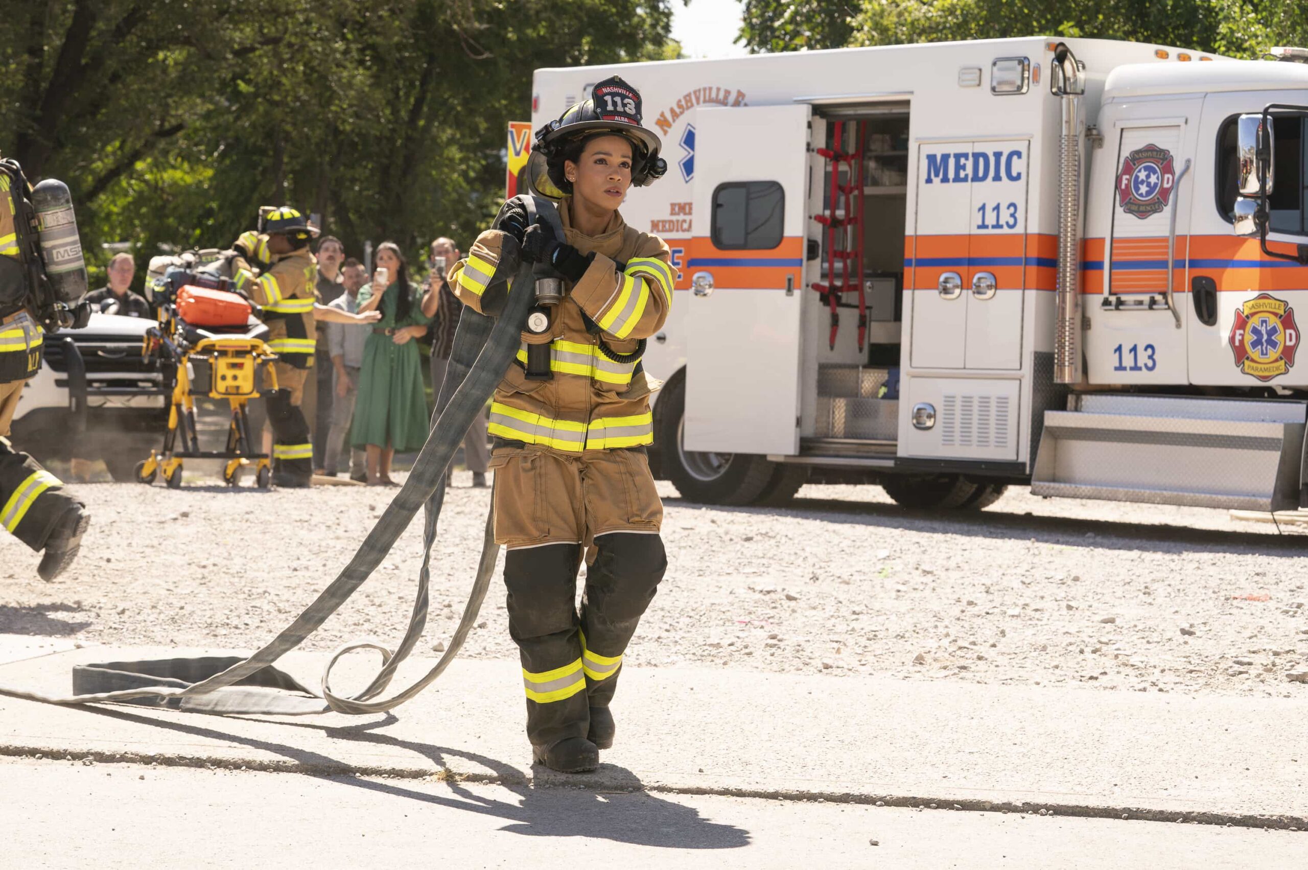 9-1-1: NASHVILLE: “Good Southern Manors” - As Don, Blue and Ryan take extreme measures to prevent a distillery explosion, the 9-1-1 call center is disrupted by budget cuts and hackers. Amidst the chaos, Blythe faces an emergency of her own. THURSDAY, NOV. 13 (9:00-10:00 p.m. EST) on ABC. THURSDAY, NOV. 13 (9:00-10:00 p.m. EST) on ABC. (Disney/Jake Giles Netter) 
JUANI FELIZ