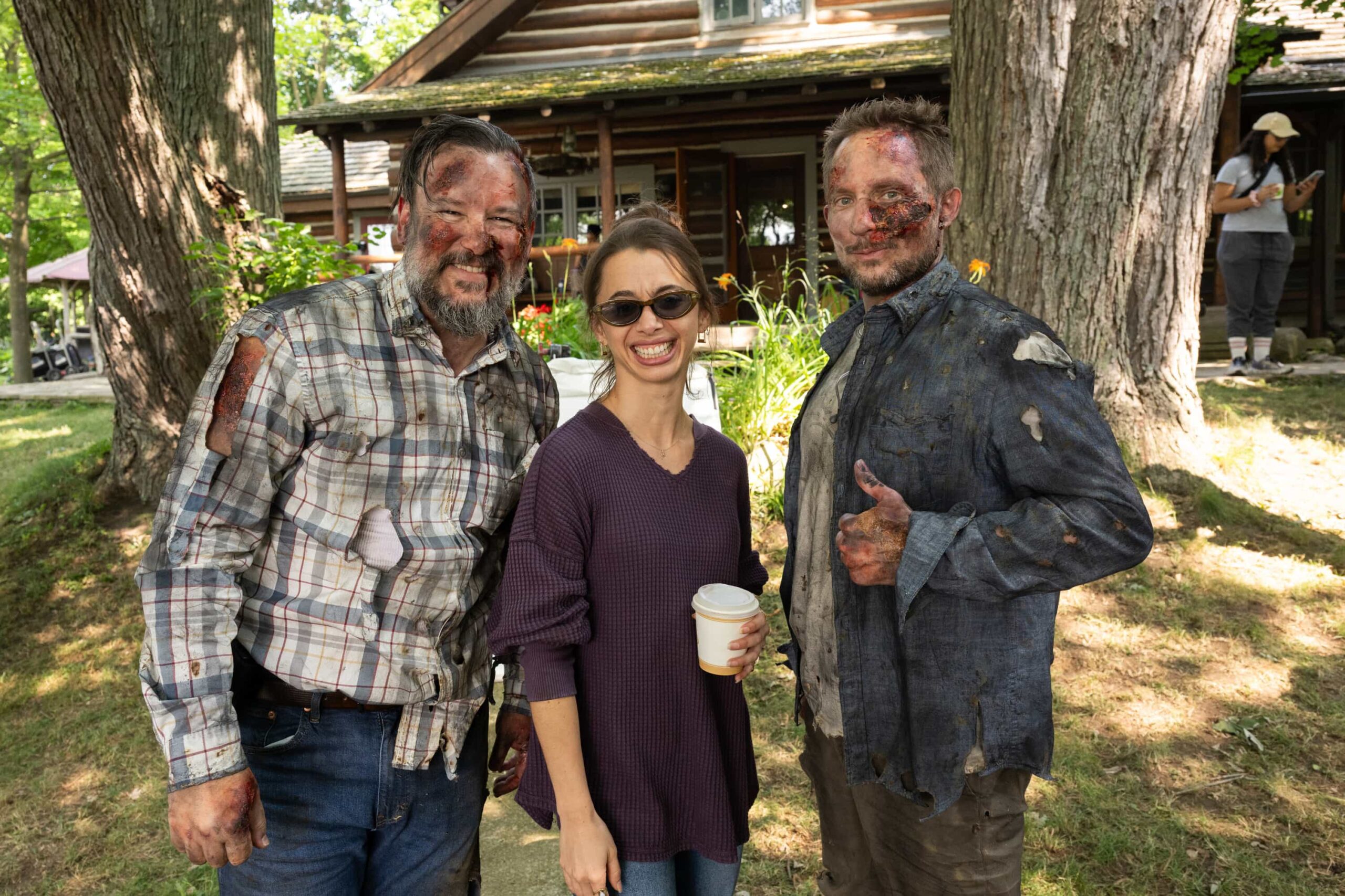 “Expecting Trouble” – A high-stakes transport mission puts Sheriff Mickey Fox and Deputy Boone on edge as they race against time to protect a vulnerable witness, on SHERIFF COUNTRY, Friday, Nov. 14 (8:00-9:00 PM, ET/PT) on the CBS Television Network, and streaming on Paramount+ (live and on-demand for Paramount+ Premium plan subscribers, or on-demand for Paramount+ Essential subscribers the day after the episode airs)*.  Pictured: Craig Lauzo, Emma Sofia and Geoff Scovell. Photo: Christos Kalohoridis/CBS ©2025 CBS Broadcasting, Inc. All Rights Reserved.