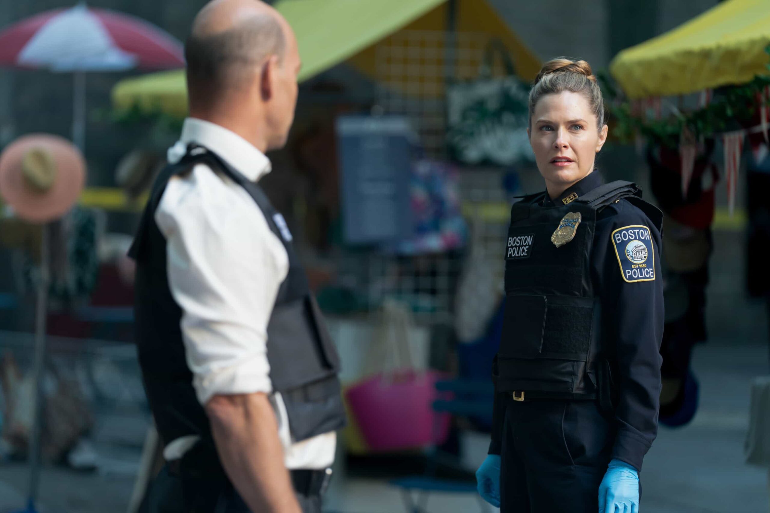 Boston Blue Season 1 Episode 5 “Suffer the Children” – Danny and Lena take on a high-stakes murder case that leads to one of Boston’s most infamous unsolved crimes. Meanwhile, tensions rise within the Silver family as a complex shooting case sparks debate over accountability and parenting, on “BOSTON BLUE,” Friday, Nov. 14 (10:00-11:00 PM, ET/PT) on the CBS Television Network, and streaming on Paramount+ (live and on-demand for Paramount+ subscribers, or on-demand for Paramount+ Essential subscribers the day after the episode airs)*. Pictured: Maggie Lawson as Sarah Silver Photo: John Medland/CBS ©2025 CBS Broadcasting, Inc. All Rights Reserved.