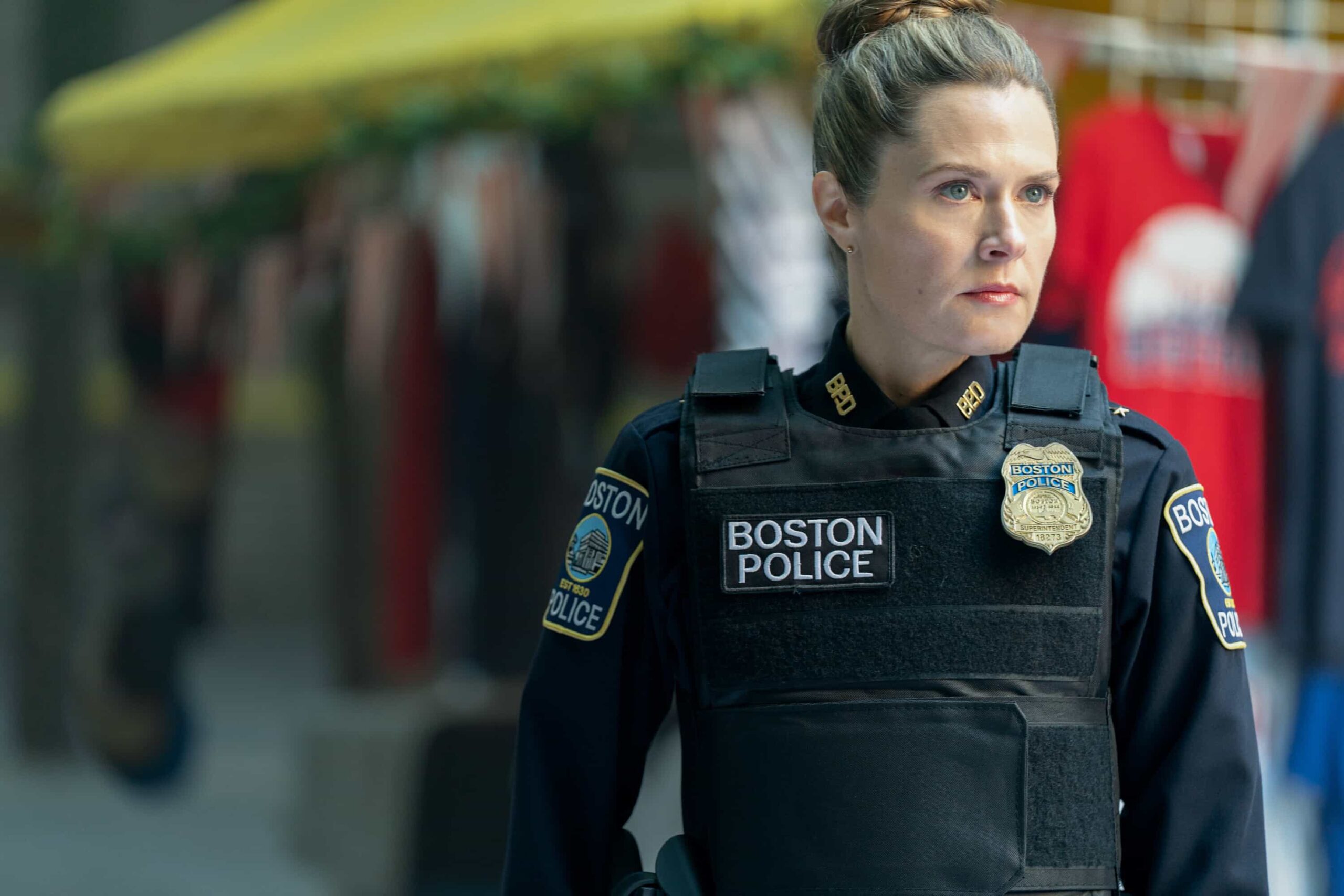 “Suffer the Children” – Danny and Lena take on a high-stakes murder case that leads to one of Boston’s most infamous unsolved crimes. Meanwhile, tensions rise within the Silver family as a complex shooting case sparks debate over accountability and parenting, on “BOSTON BLUE,” Friday, Nov. 14 (10:00-11:00 PM, ET/PT) on the CBS Television Network, and streaming on Paramount+ (live and on-demand for Paramount+ subscribers, or on-demand for Paramount+ Essential subscribers the day after the episode airs)*. Pictured: Maggie Lawson as Sarah Silver Photo: John Medland/CBS ©2025 CBS Broadcasting, Inc. All Rights Reserved.