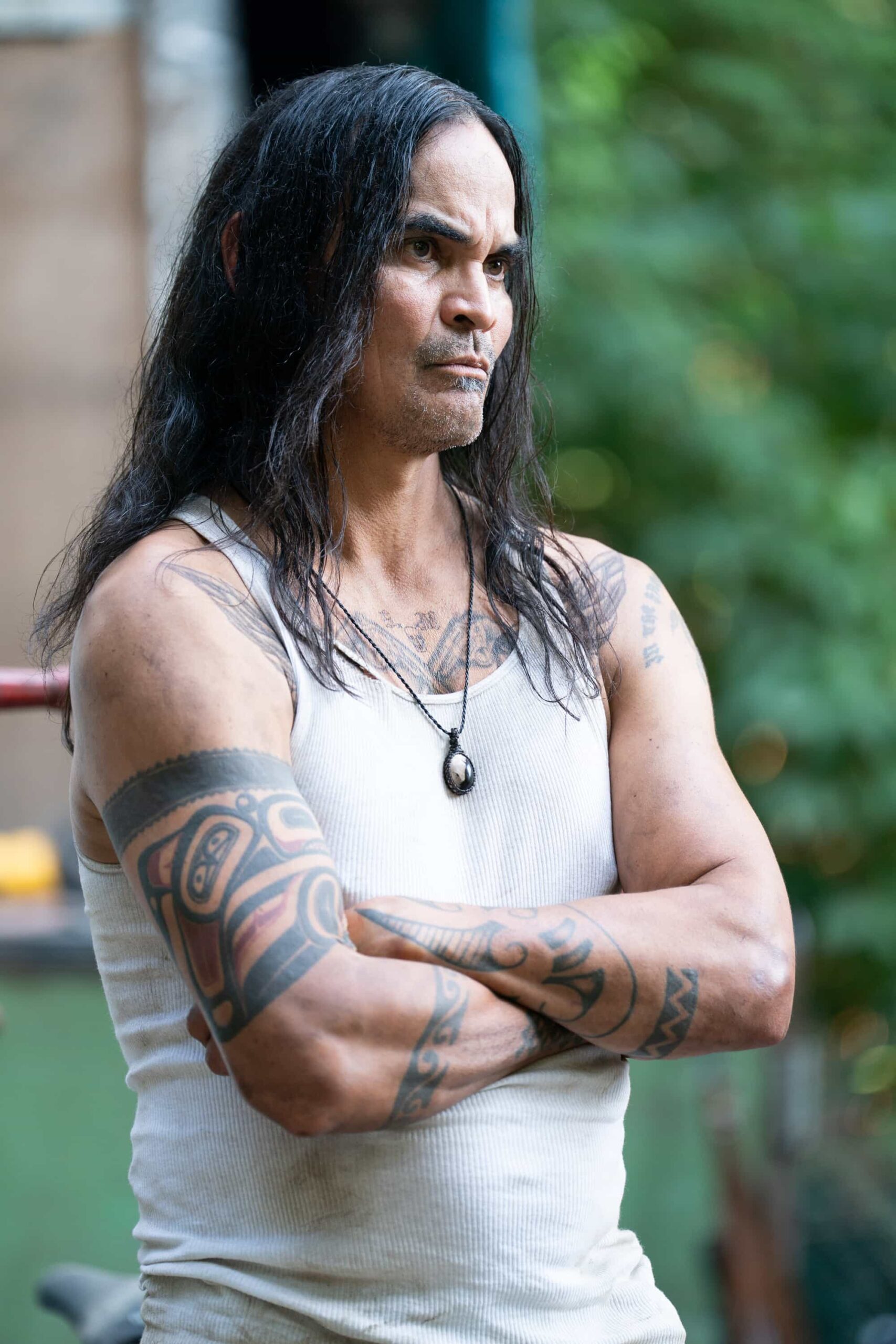 “The Old Ways” – When four teens vanish during a hike in the Santa Cruz Mountains, Colter’s search uncovers a hidden agenda behind their journey, leading him to an off-grid community where all their lives are put in danger, Sunday, Nov. 16 (8:30-9:30PM, ET/PT) on the CBS Television Network, and streaming on Paramount+ (live and on-demand for Paramount+ Premium plan subscribers, or on-demand for Paramount+ Essential subscribers the day after the episode airs)*.  Pictured: Kymo Van Oers as Shirtless Man. Photo: Darko Sikman/CBS ©2025 CBS Broadcasting, Inc. All Rights Reserved.