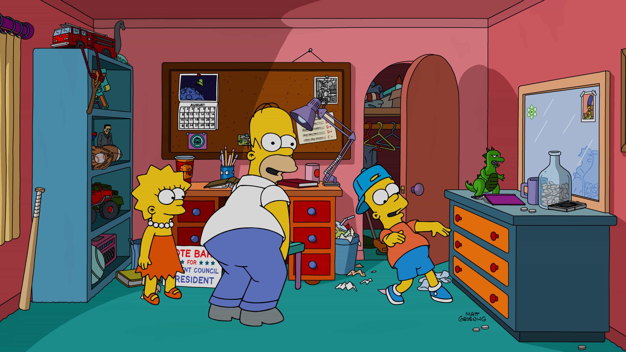THE SIMPSONS: Bart runs against Mayor Quimby's son for student council president, while Lisa learns troubling secrets about the Quimby clan, and about the Simpsons! in the "Sashes to Sashes" episode of THE SIMPSONS airing Sunday, Nov. 16 (8:00-8:30 PM ET/PT) on FOX. THE SIMPSONS © 2025 by 20th Television.