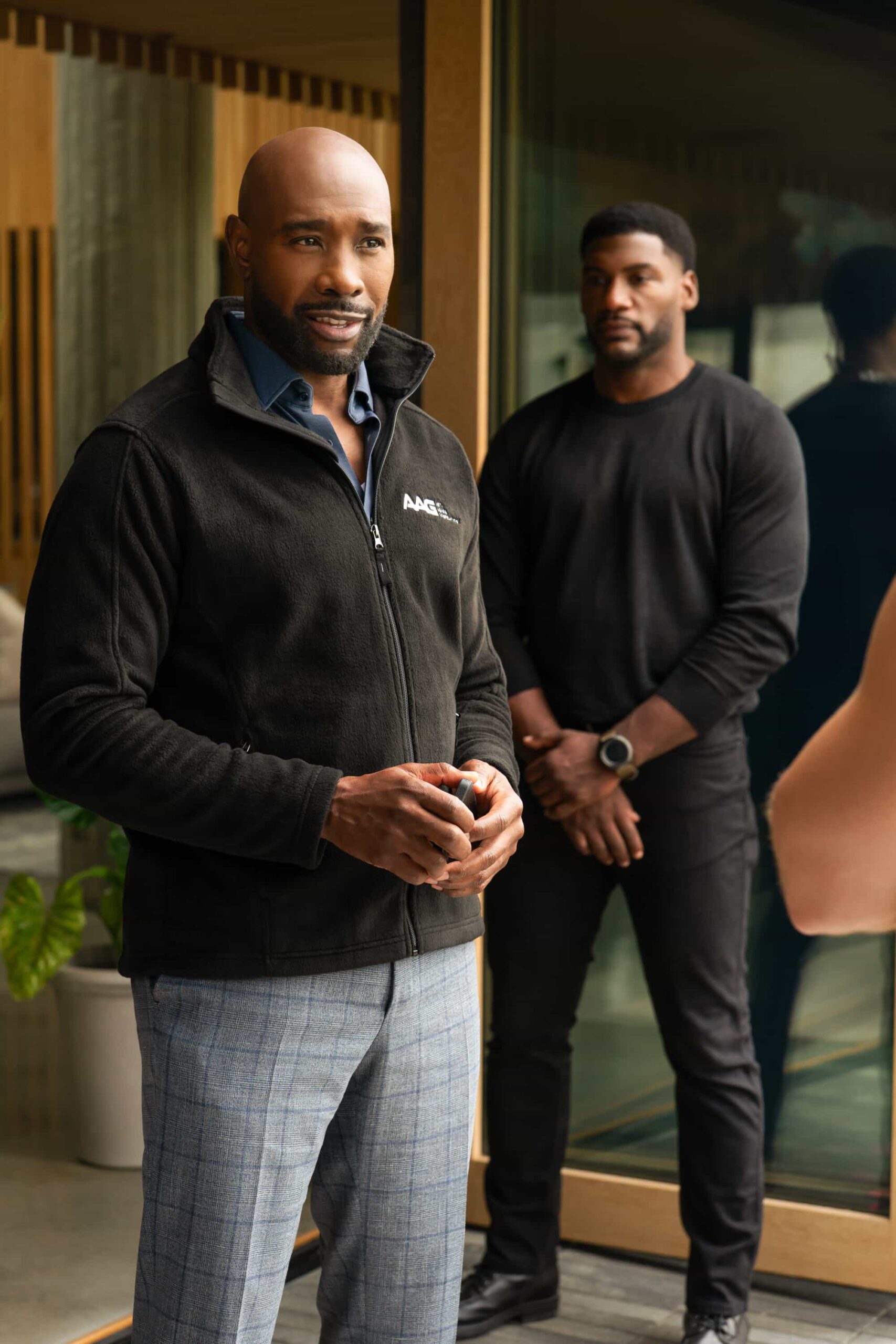 Watson Season 2 Episode 6 “Buying Time” - Watson and the fellows race against time to save the life of Xavier, a 21-year-old athlete with a fast-growing, seemingly incurable cancer. Meanwhile, Mycroft Holmes lets Watson know his team’s work at UHOP may no longer have funding available, on the CBS Original series WATSON, Monday, Nov. 17 (10:00-11:00 PM, ET/PT) on the CBS Television Network, and streaming on Paramount+* (live and on-demand for Paramount+ Premium plan subscribers, or on-demand for Paramount+ Essential subscribers the day after the episode airs). Pictured (L-R): Morris Chestnut as Dr. John Watson and Jamall Johnson as Ranger Photo: Colin Bentley/CBS ©2025 CBS Broadcasting, Inc. All Rights Reserved.