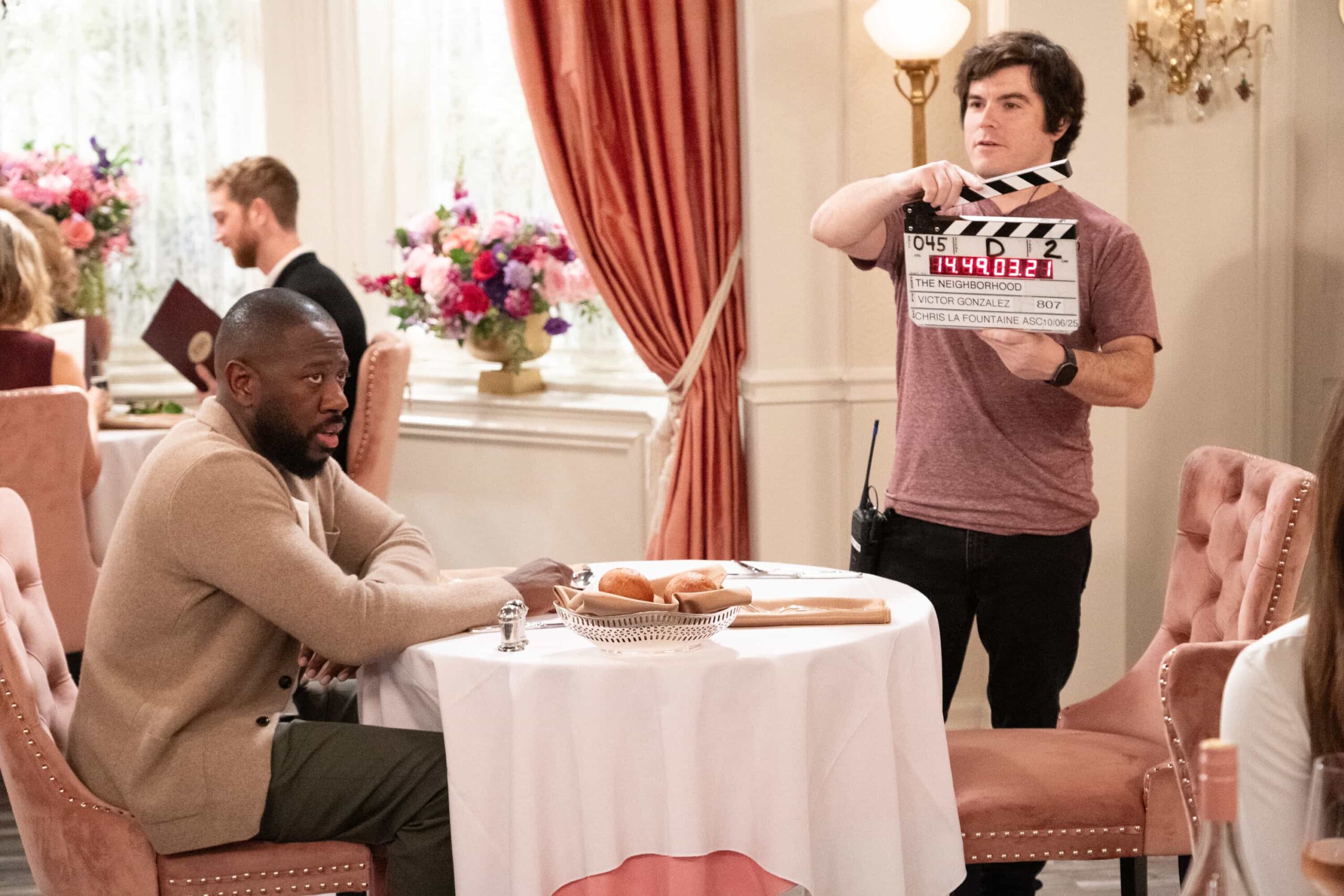 “Welcome to the Walk of Roses” BTS – Calvin receives an unexpected honor that sparks mixed emotions, while Malcolm’s ghostwriting gig takes a wild turn after a viral outburst from his celebrity client, on THE NEIGHBORHOOD, Monday, Nov. 17 (8:00-8:30 PM, ET/PT) on the CBS Television Network, and streaming on Paramount+ (live and on-demand for Paramount+ Premium plan subscribers, or on-demand for Paramount+ Essential subscribers the day after the episode airs)*. Pictured: Sheaun McKinney. Photo: Monty Brinton/CBS ©2025 CBS Broadcasting, Inc. All Rights Reserved.