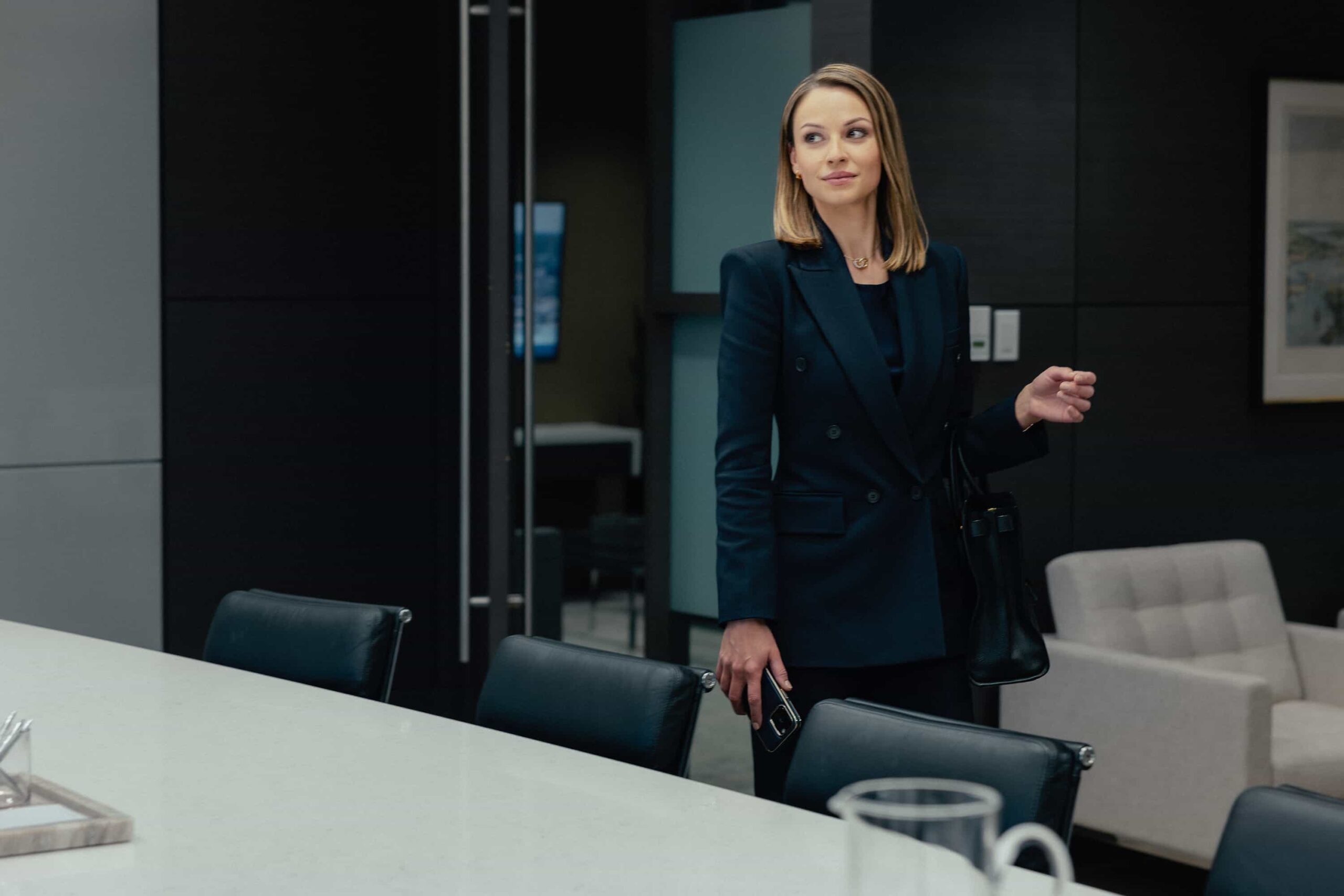 Kayla Wallace as Rebecca Falcone in Landman episode 2, season 2, streaming on Paramount+. Photo Credit: Emerson Miller/Paramount+