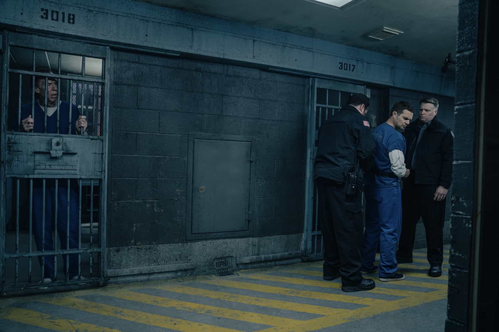 L-R: Richard Brake as Merle Callahan and Taylor Handley as Kyle McLusky in Mayor of Kingstown episode 5, season 4, streaming on Paramount+, 2025. Credit: Dennis P. Mong Jr./Paramount +