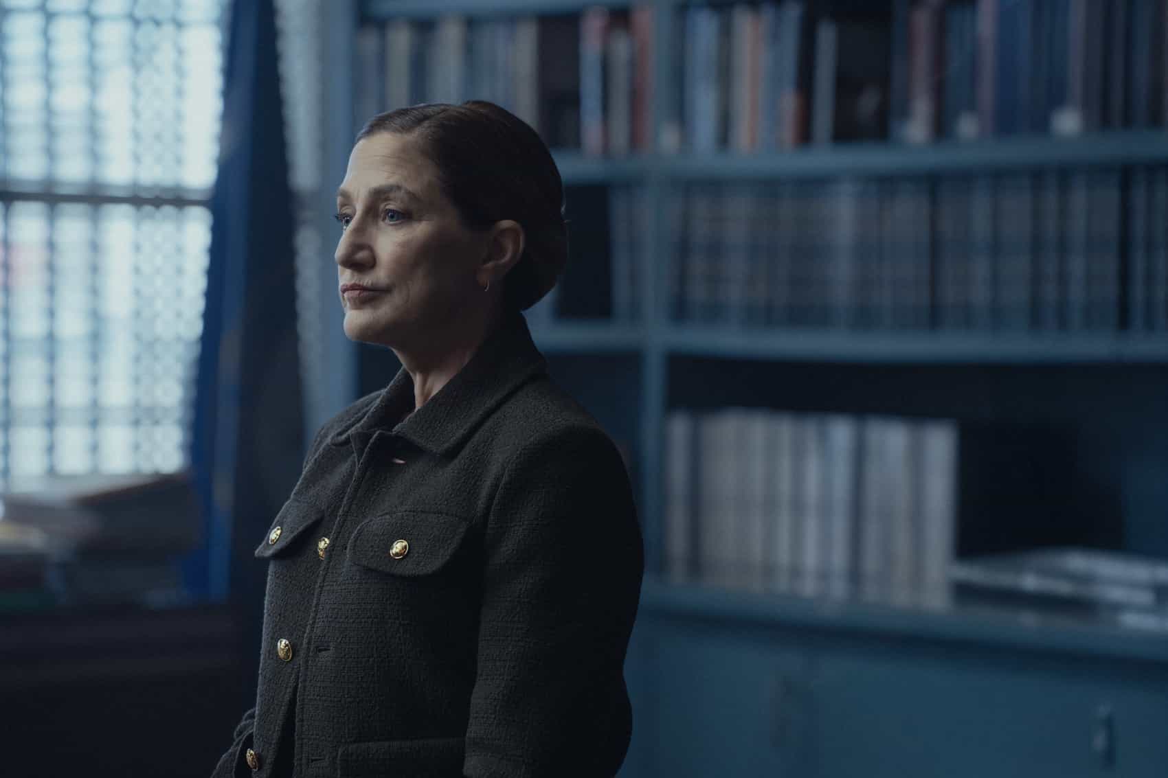 Mayor of Kingstown Season 4 Episode 5 -  Edie Falco as Nina Hobbs in Mayor of Kingstown episode 5, season 4, streaming on Paramount+, 2025. Credit: Dennis P. Mong Jr./Paramount +