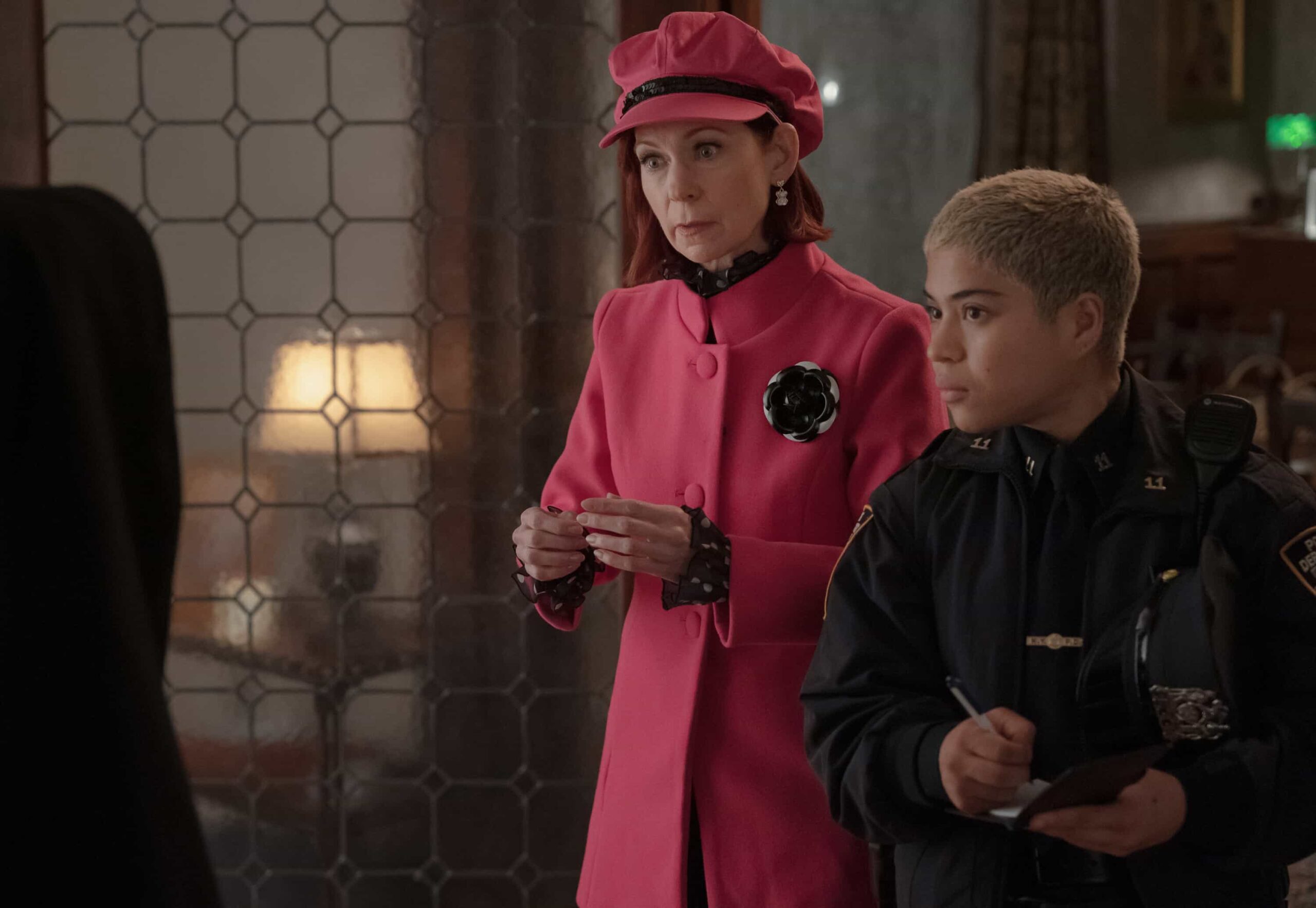 “And Then There Were Nuns” – A pop star\'s (Lindsey Normington) purchase of a failing convent turns divine real estate into a murder scene as Elsbeth takes on the Mother of all nuns (Dianne Wiest). Meanwhile, Teddy digs into Alec Bloom’s past for a feature he is working on, on the CBS Original series ELSBETH, Thursday, Nov. 20 (10:00-11:00 PM, ET/PT) on the CBS Television Network and streaming on Paramount+ (live and on-demand for Paramount+ Premium plan subscribers, or on-demand for Paramount+ Essential subscribers the day after the episode airs).       Pictured (L-R): Carrie Preston as Elsbeth Tascioni,  and b as Officer Nikki Reynolds  Photo: Michael Parmelee/CBS ©2025 CBS Broadcasting, Inc. All Rights Reserved.