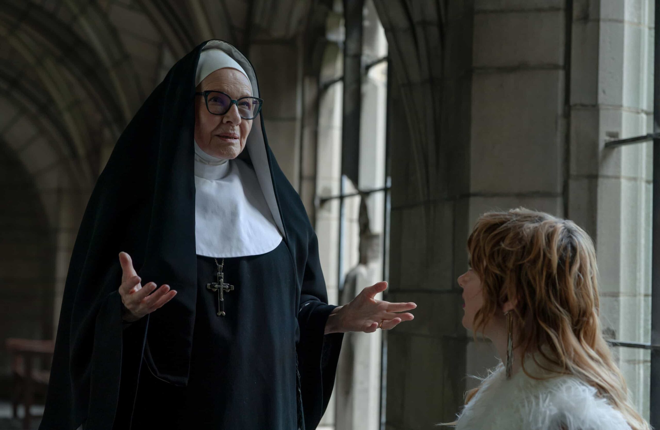 “And Then There Were Nuns” – A pop star\'s (Lindsey Normington) purchase of a failing convent turns divine real estate into a murder scene as Elsbeth takes on the Mother of all nuns (Dianne Wiest). Meanwhile, Teddy digs into Alec Bloom’s past for a feature he is working on, on the CBS Original series ELSBETH, Thursday, Nov. 20 (10:00-11:00 PM, ET/PT) on the CBS Television Network and streaming on Paramount+ (live and on-demand for Paramount+ Premium plan subscribers, or on-demand for Paramount+ Essential subscribers the day after the episode airs).       Pictured (L-R): Dianne Wiest as Mother Constance and  Lindsey Normington as ALAÏA JADE  Photo: Michael Parmelee/CBS ©2025 CBS Broadcasting, Inc. All Rights Reserved.